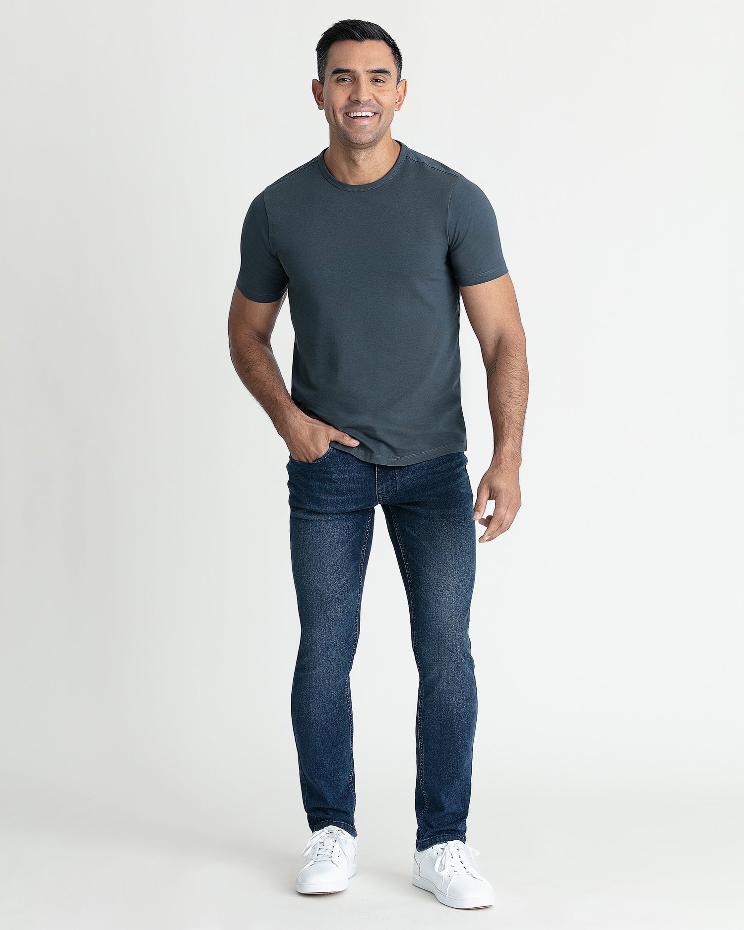 Organic Crew Neck T-Shirt / Steel