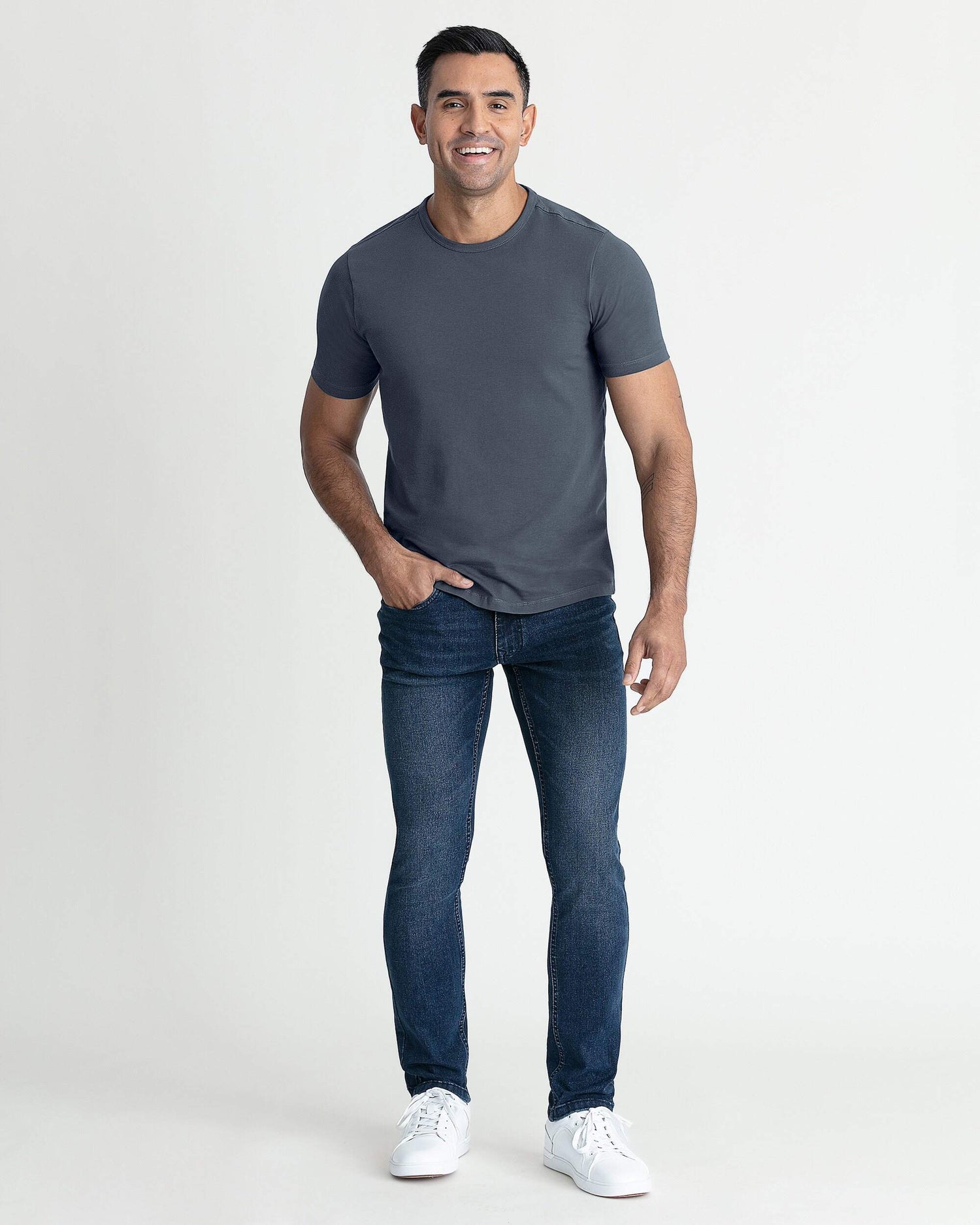 Organic Crew Neck T-Shirt (Slim Fit) / Steel