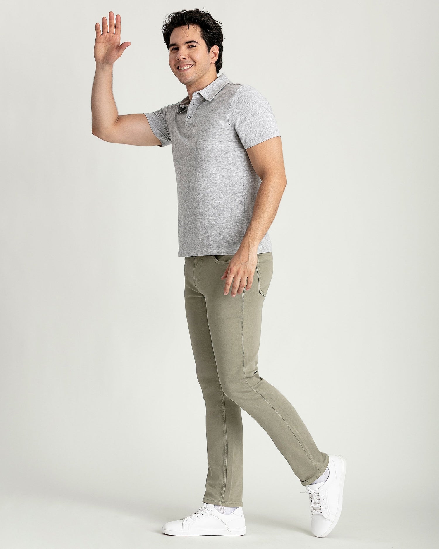 Organic Polo Shirt / Heather Grey