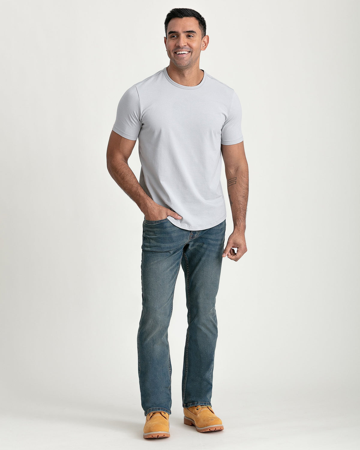 Organic Crew Neck T-Shirt 6 Pack / Light Grey