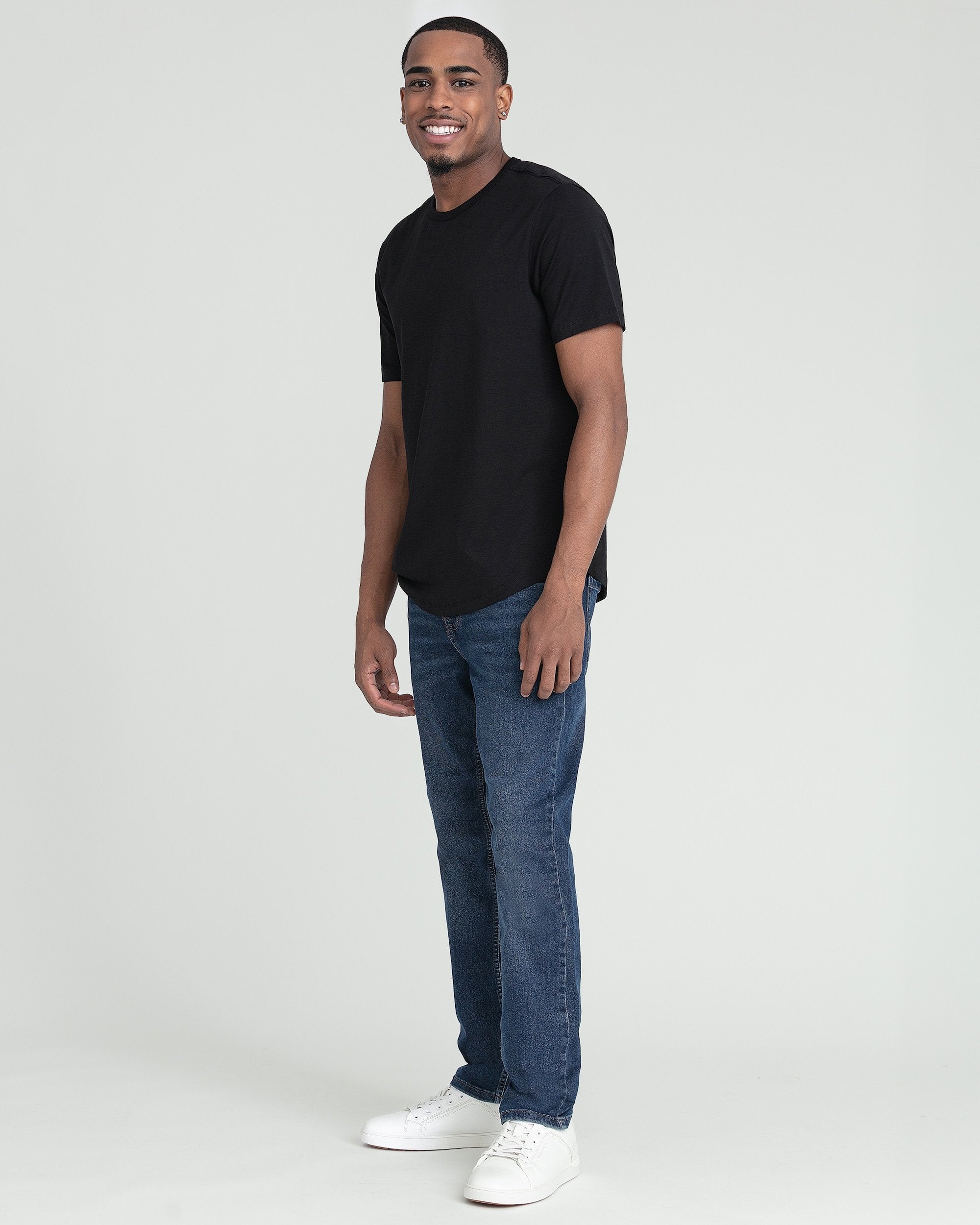 Organic Crew Neck T-Shirt 6 Pack / Black | The Perfect Jean