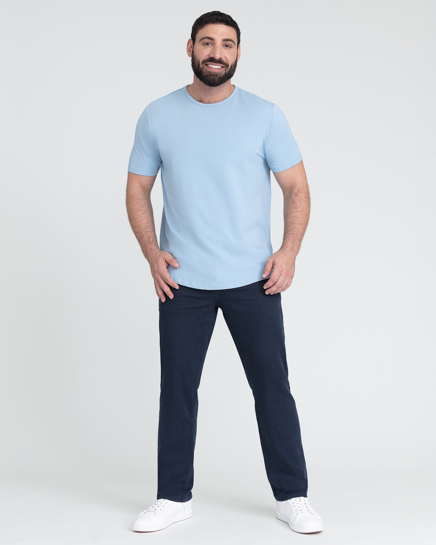 Organic Crew Neck T-Shirt / Light Blue