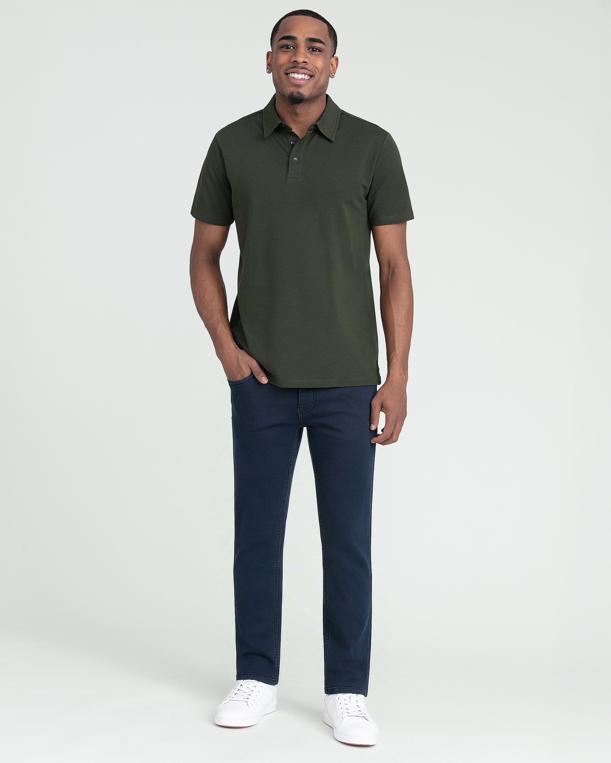 トップス Abu Garcia/CORDUROY POLO SHIRT OLIVE Organic Polo Shirt / Olive Green | The Perfect Jean