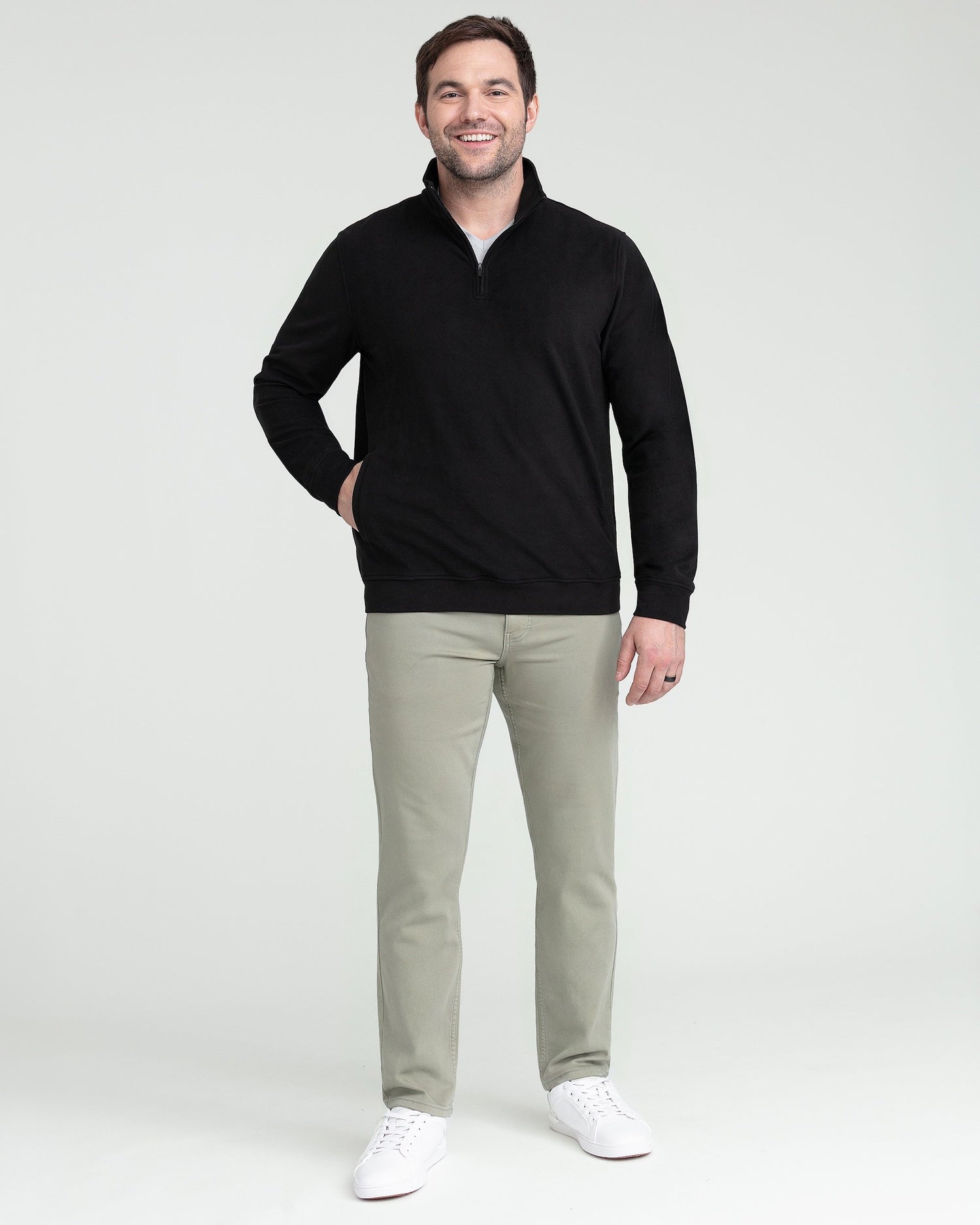 Quarter Zip Pullover / Black