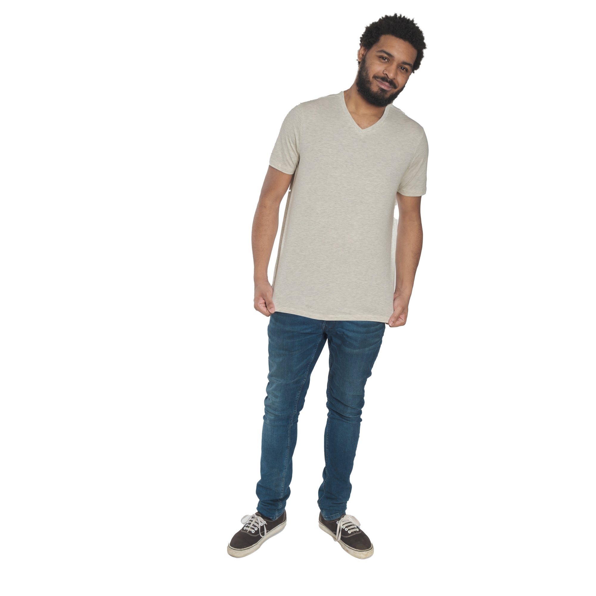 Organic V-Neck T-Shirt / Oatmeal Heather