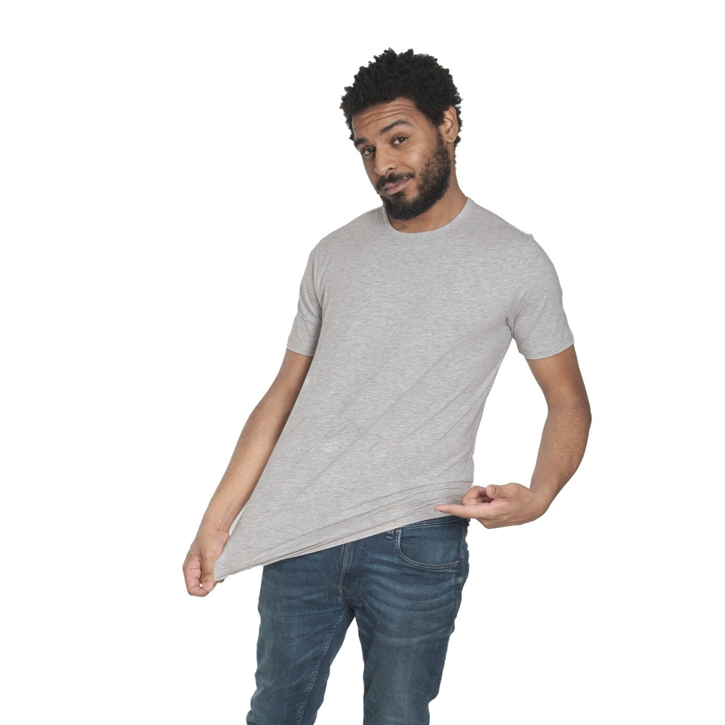 Organic Crew Neck T-Shirt / Heather Grey