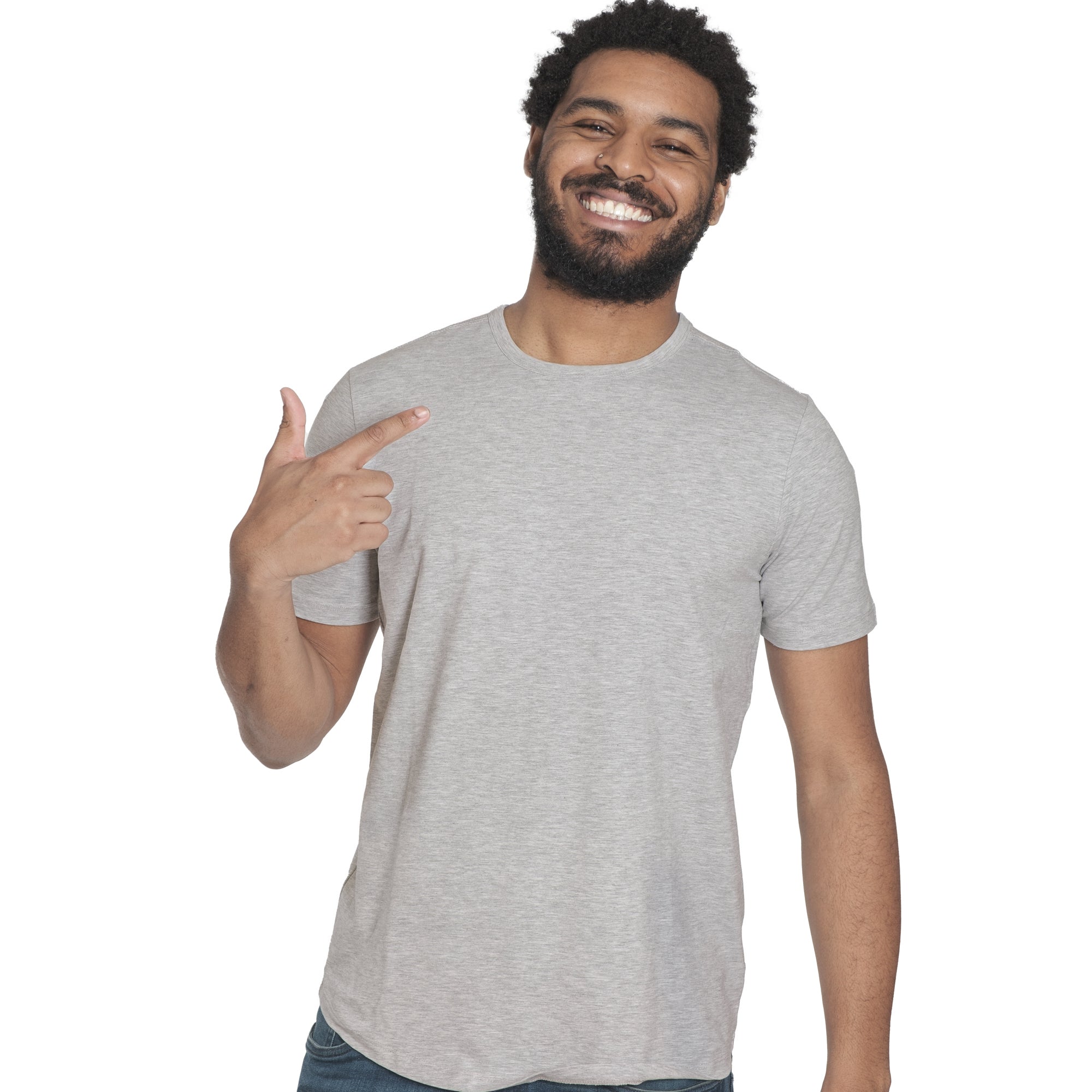 Organic Crew Neck T-Shirt 6 Pack / Heather Grey