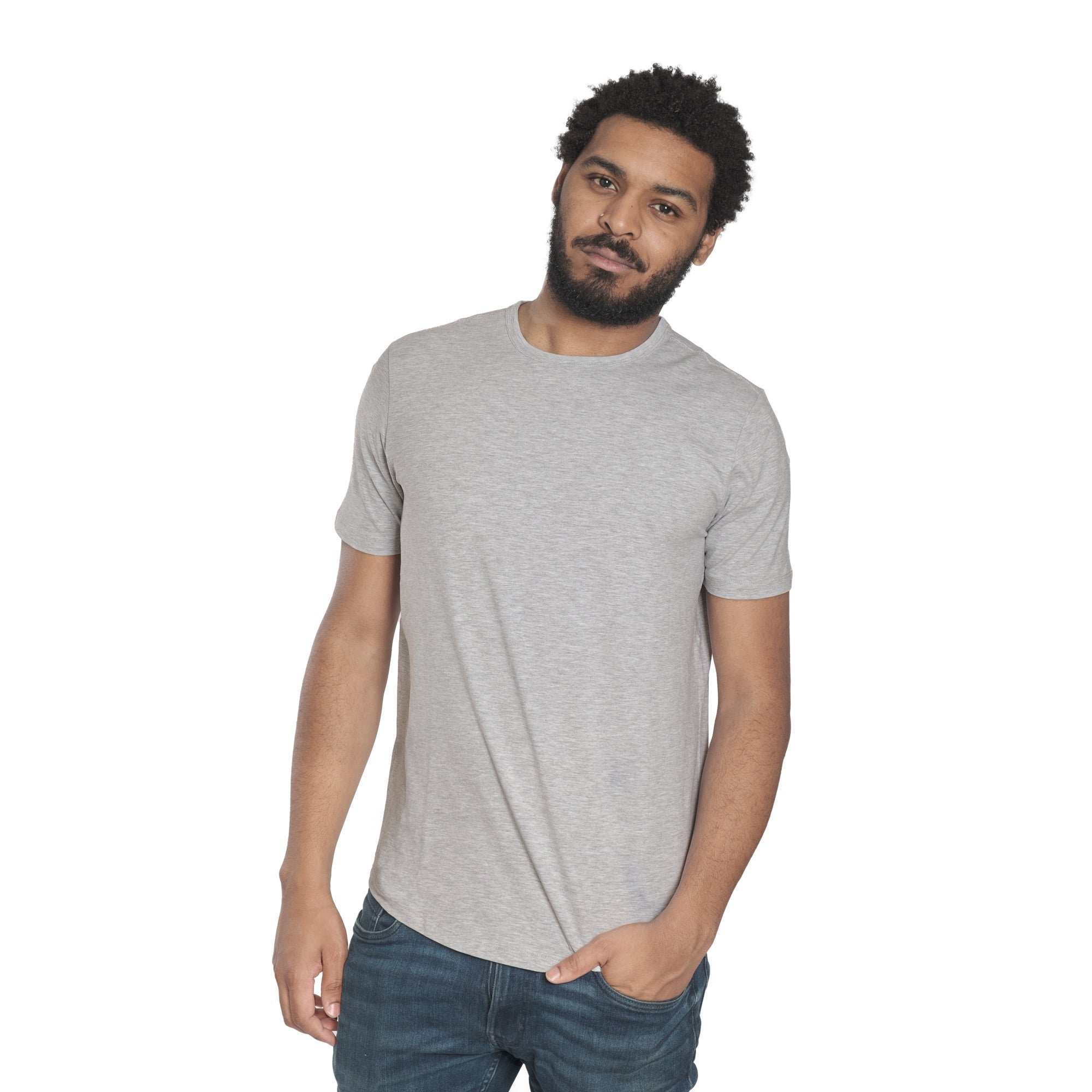 Organic Crew Neck T-Shirt / Heather Grey