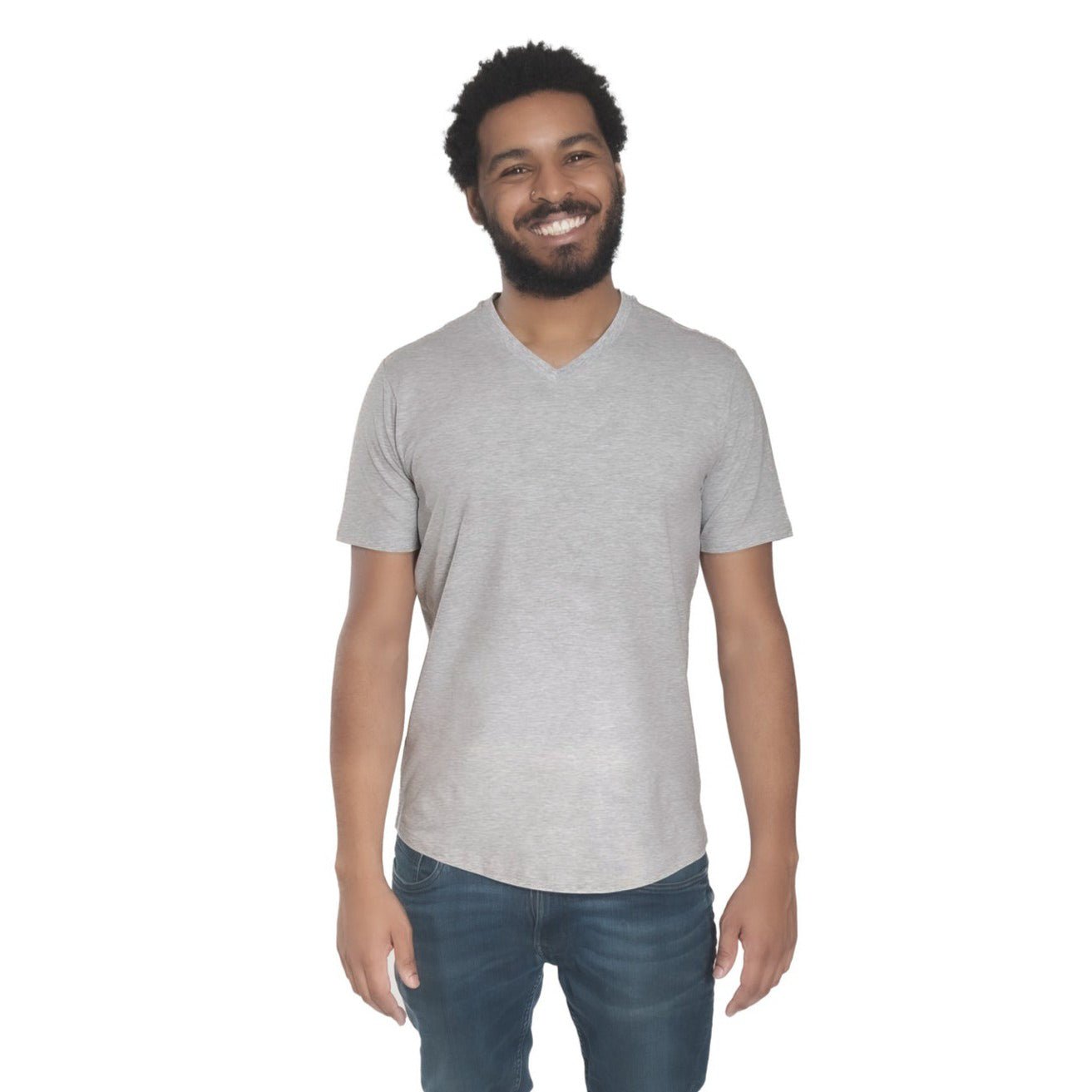 Organic V-Neck T-Shirt 6 Pack / Heather Grey