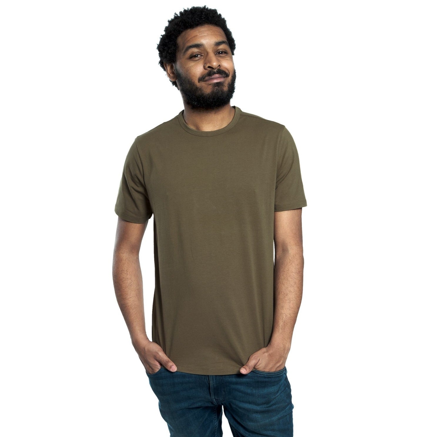 Organic Crew Neck T-Shirt 3 Pack / Military Olive