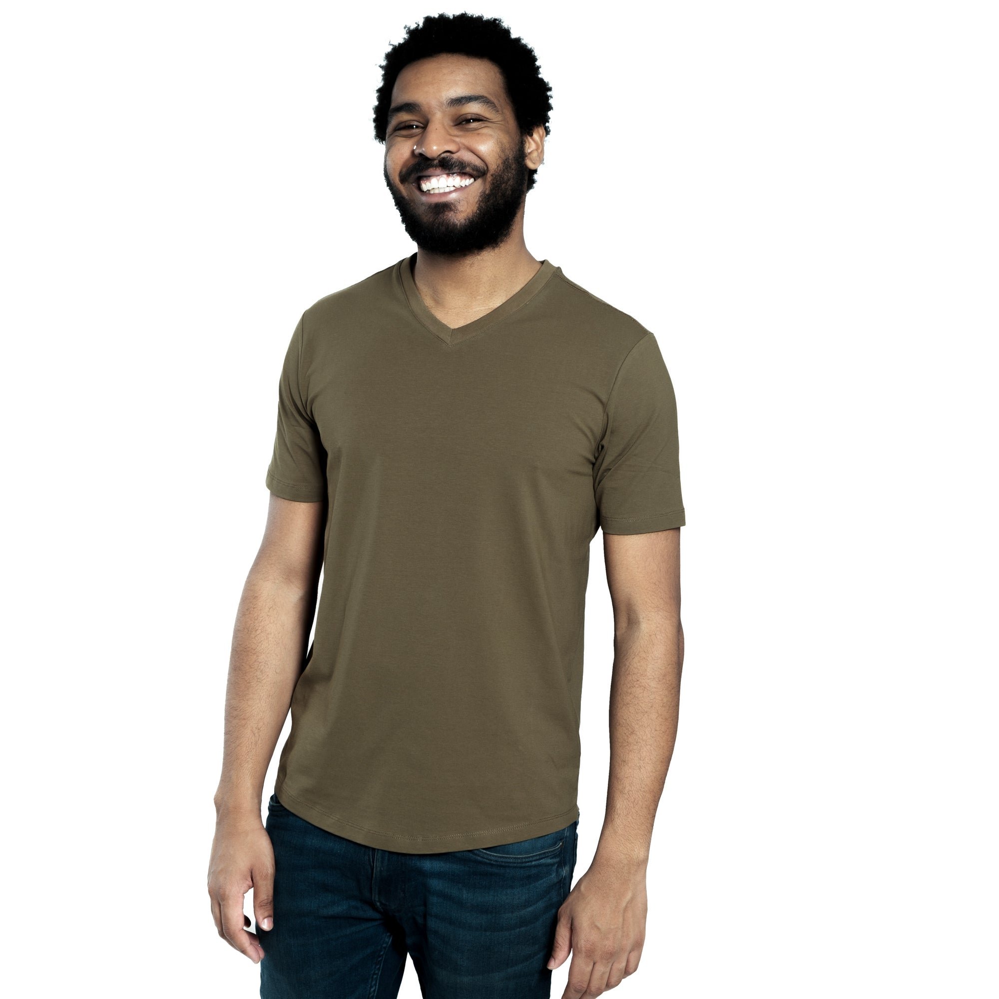 Organic V-Neck T-Shirt / Military Olive