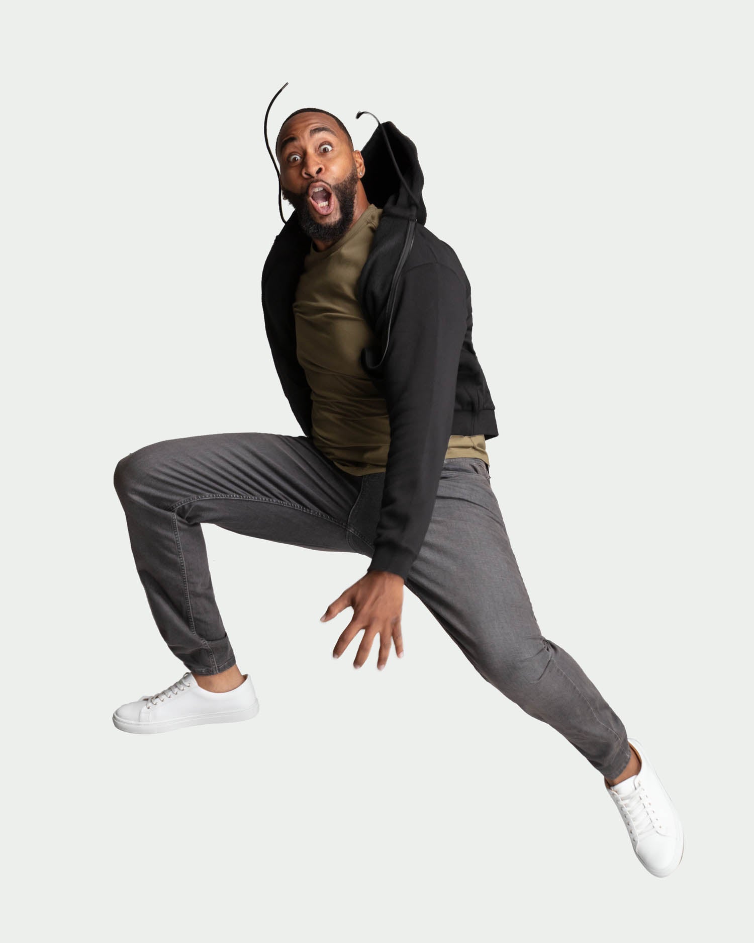 Full-Zip Hoodie in Black