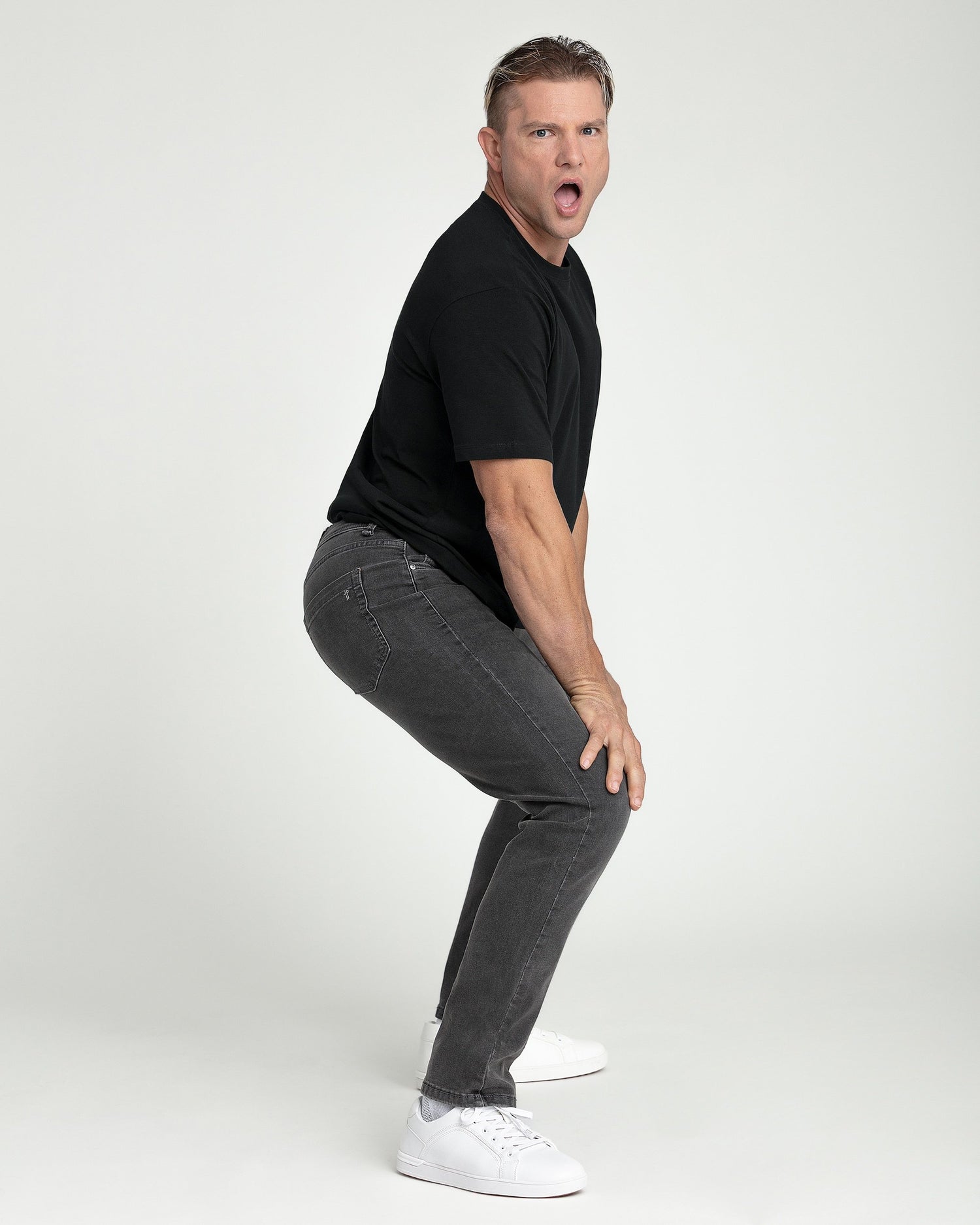 Organic Athletic Fit Crew Neck T-Shirt / Black