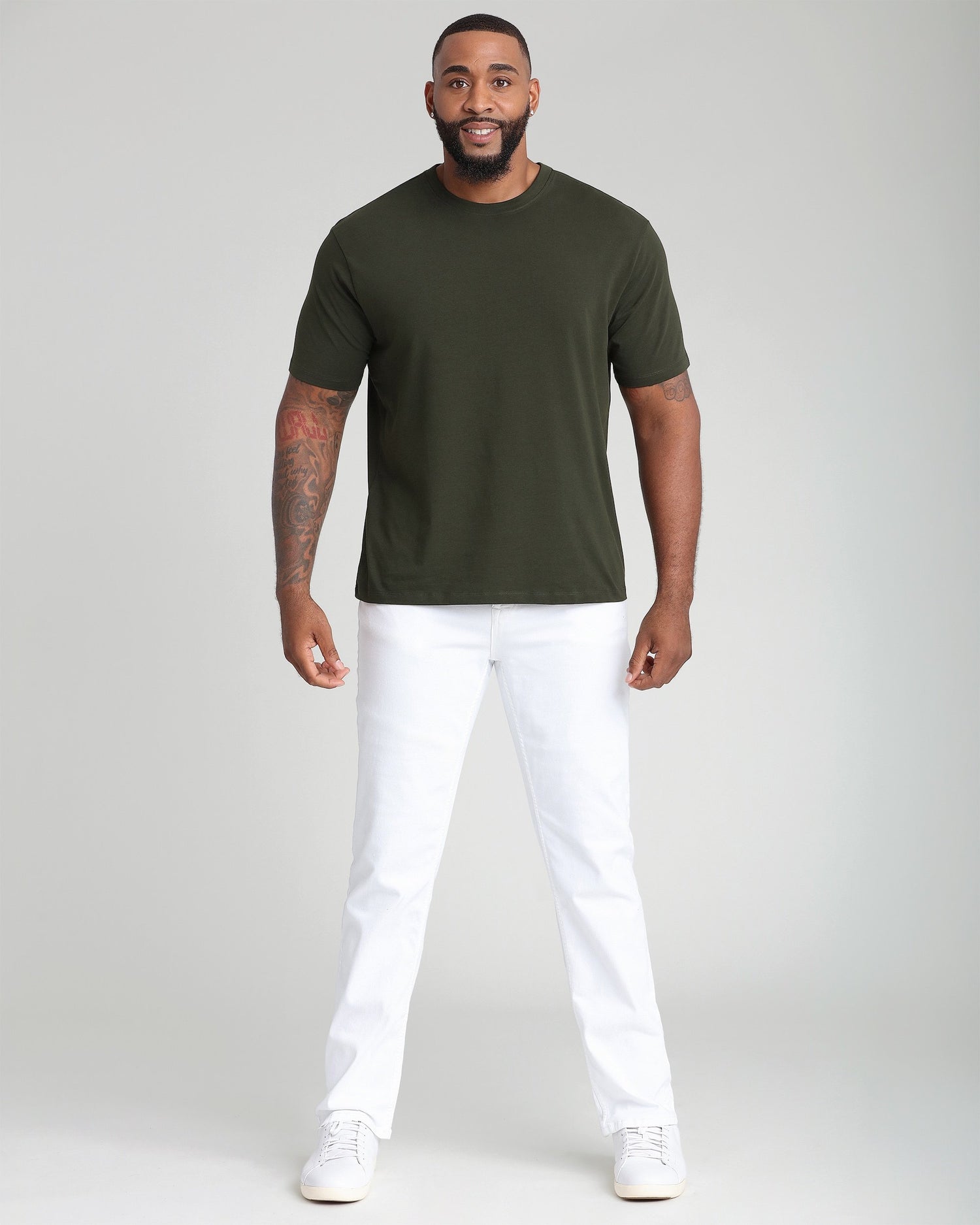Organic Athletic Fit Crew Neck T-Shirt / Olive