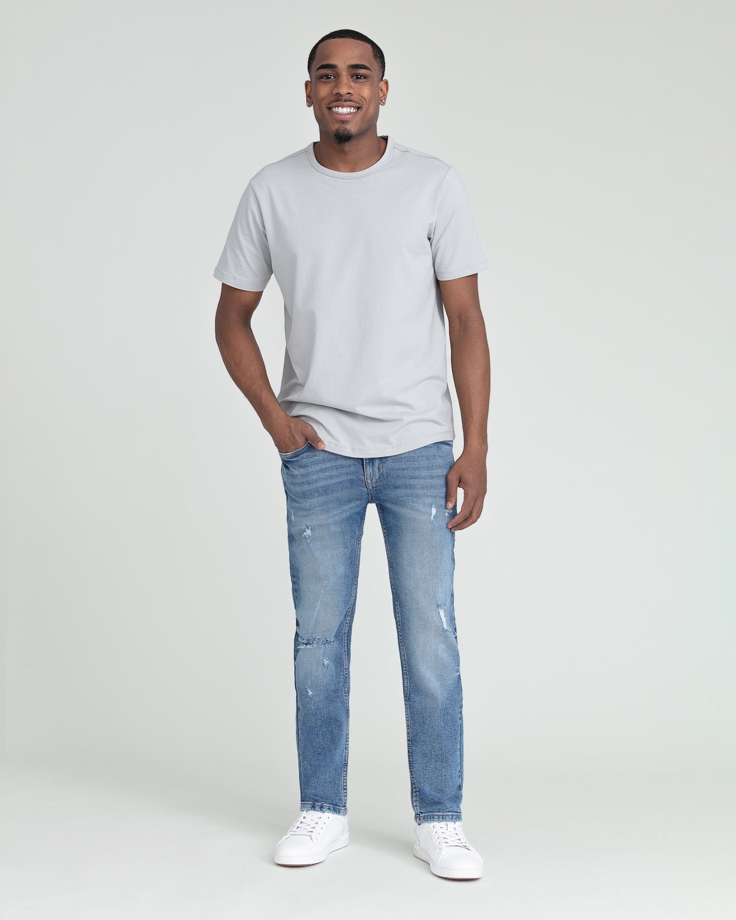 Slim Fit / Glacier  (Ripped - Med Blue)