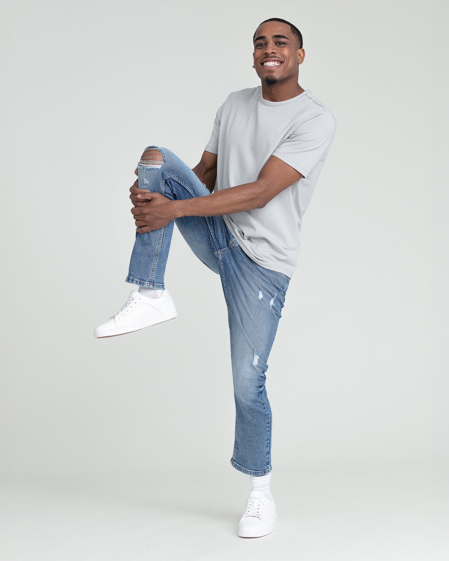 Slim Fit / Glacier  (Ripped - Med Blue)