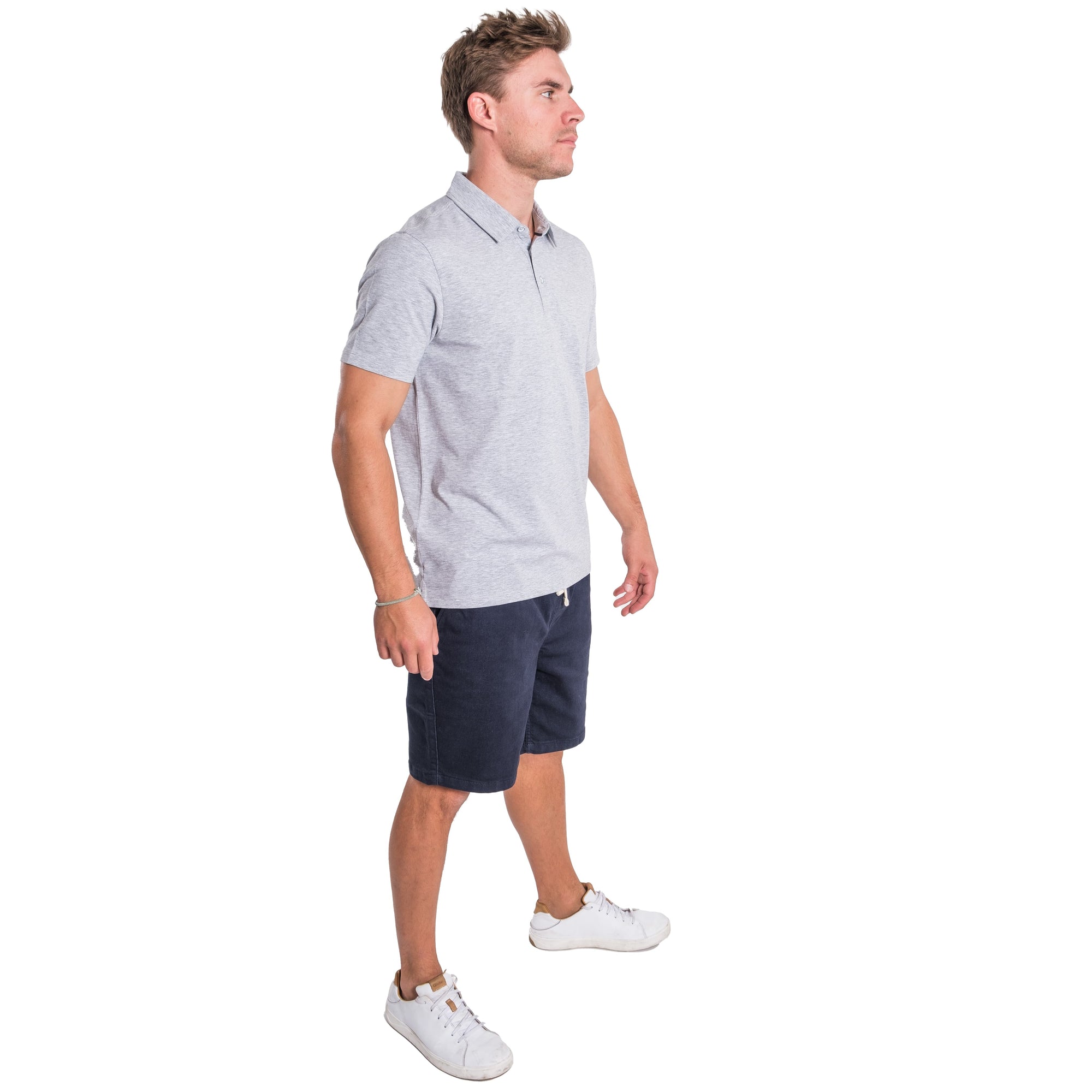 Organic Polo Shirt / Heather Grey