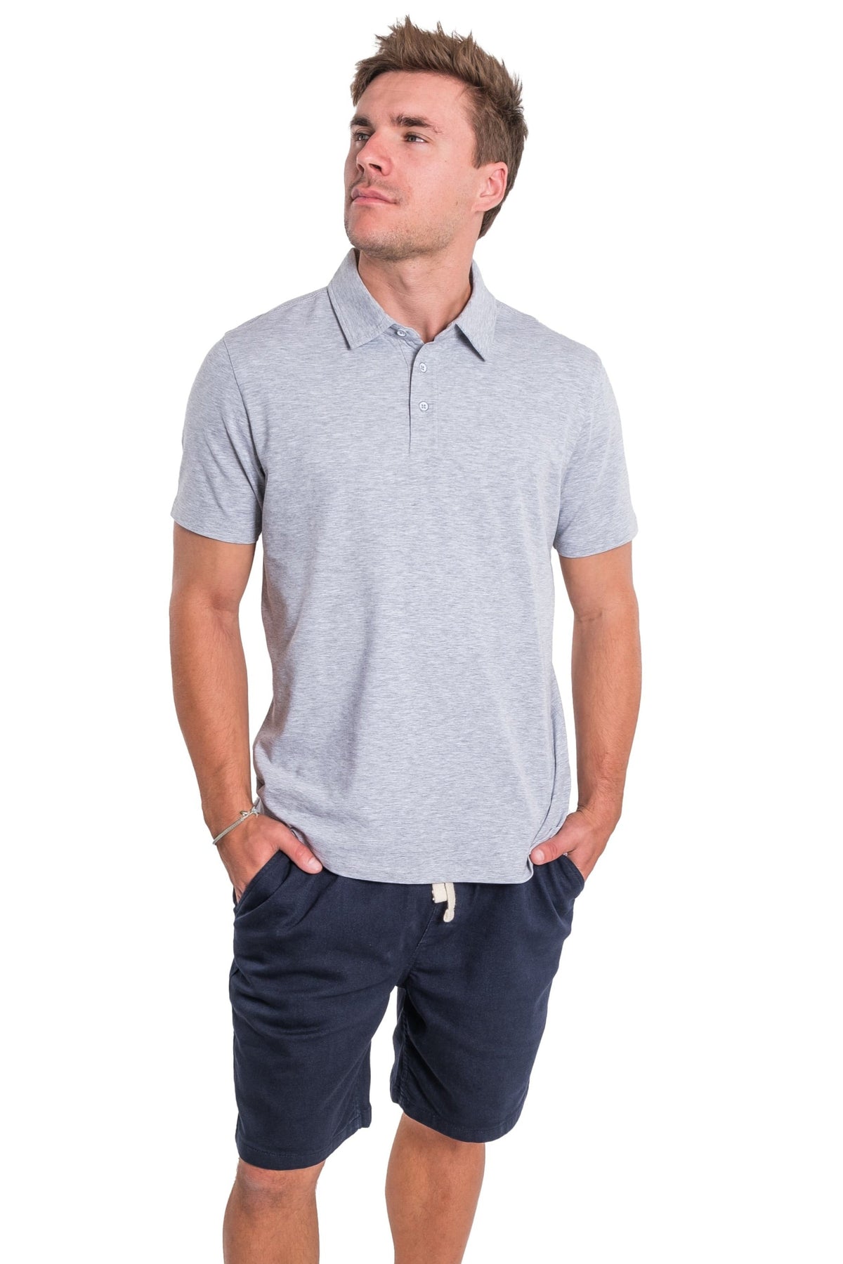 Organic Polo Shirt / Heather Grey
