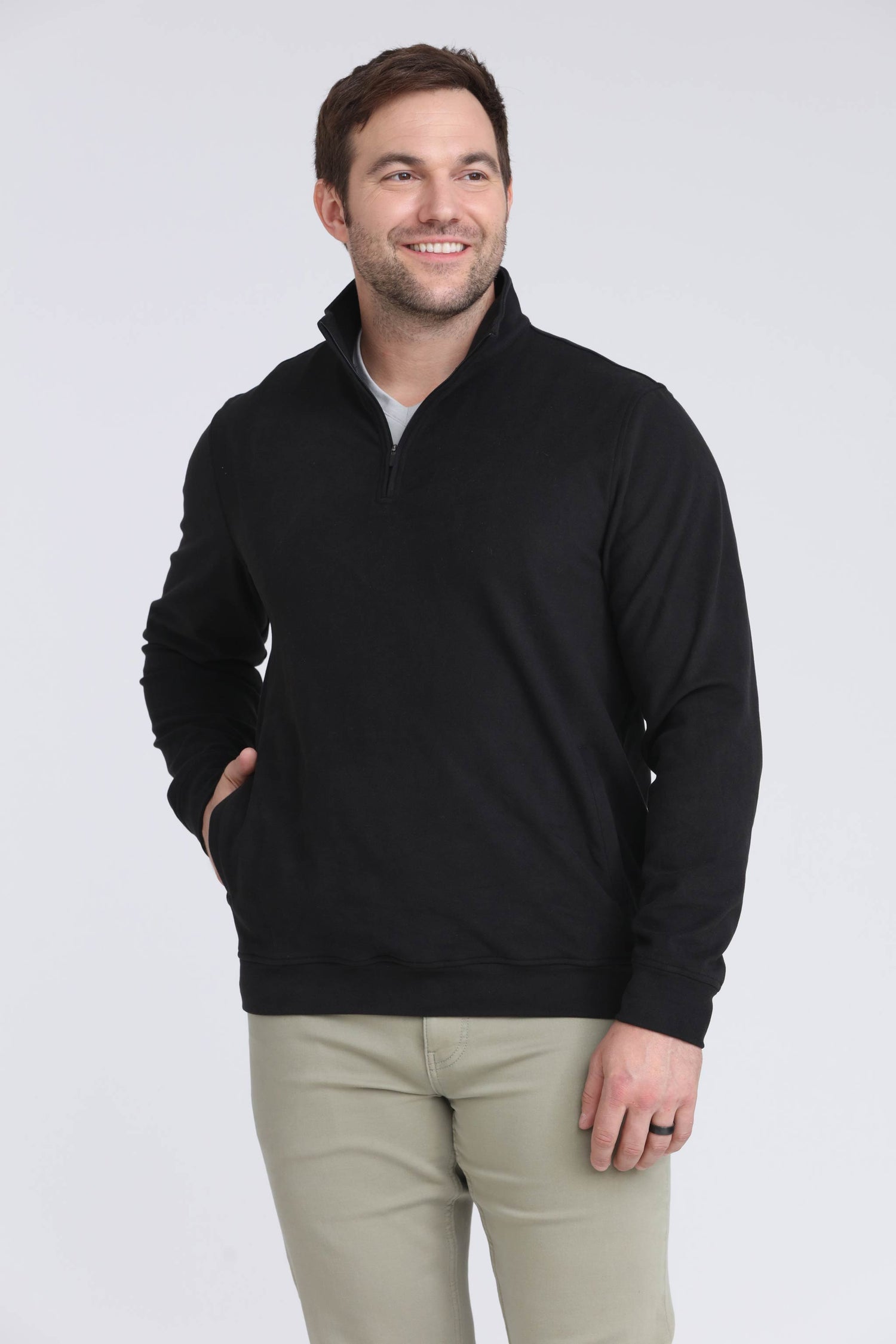 Quarter Zip Pullover / Black
