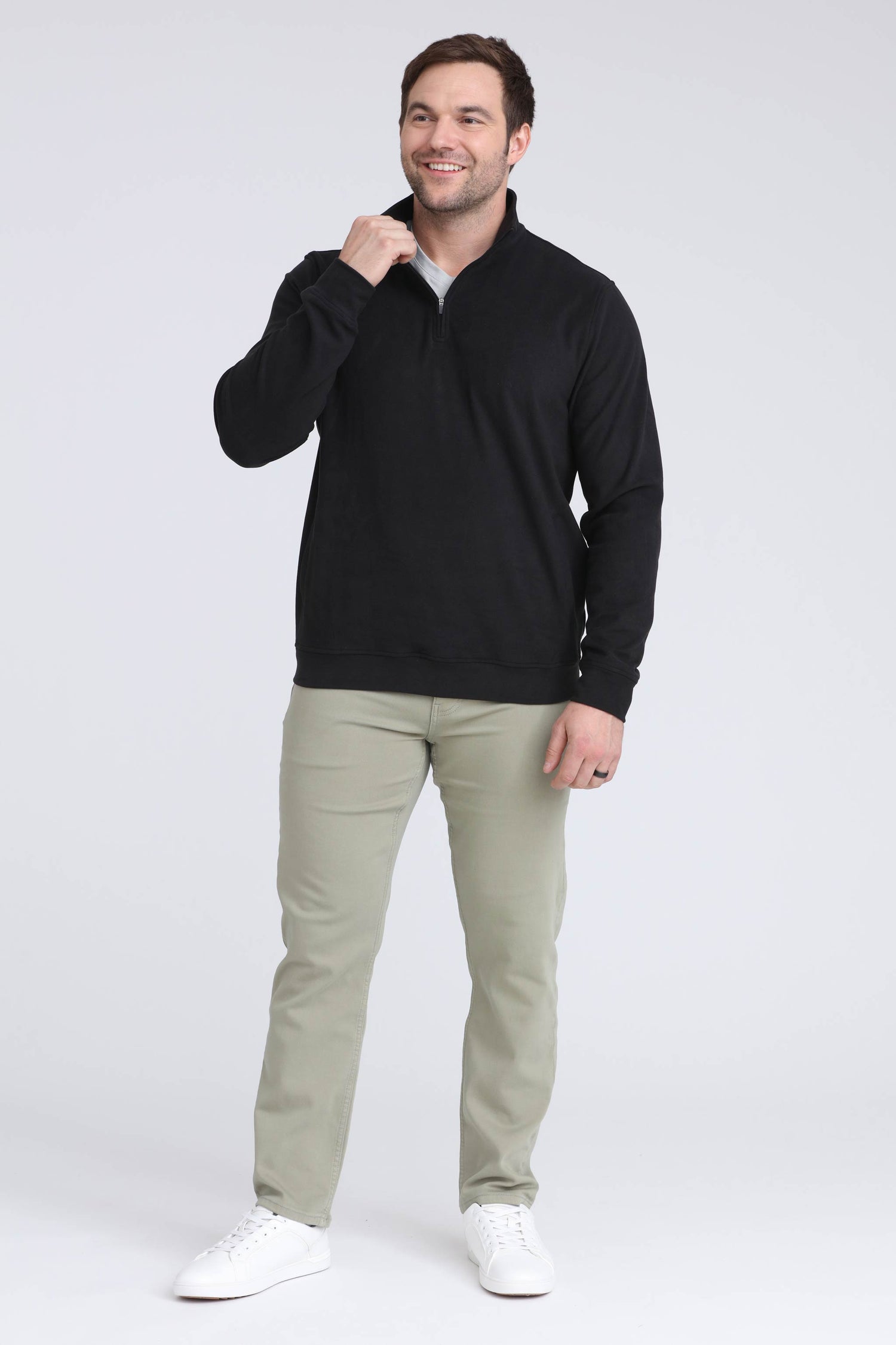 Quarter Zip Pullover / Black