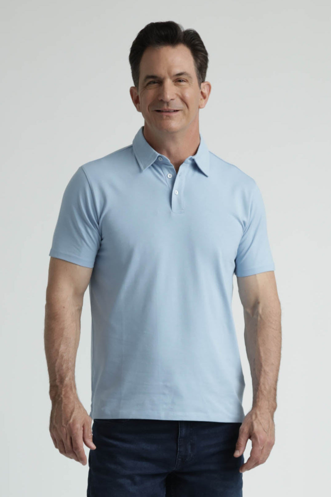 Organic Polo Shirt / Light Blue