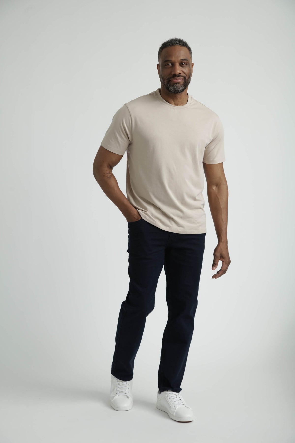 Organic Athletic Fit Crew Neck T-Shirt / Tan