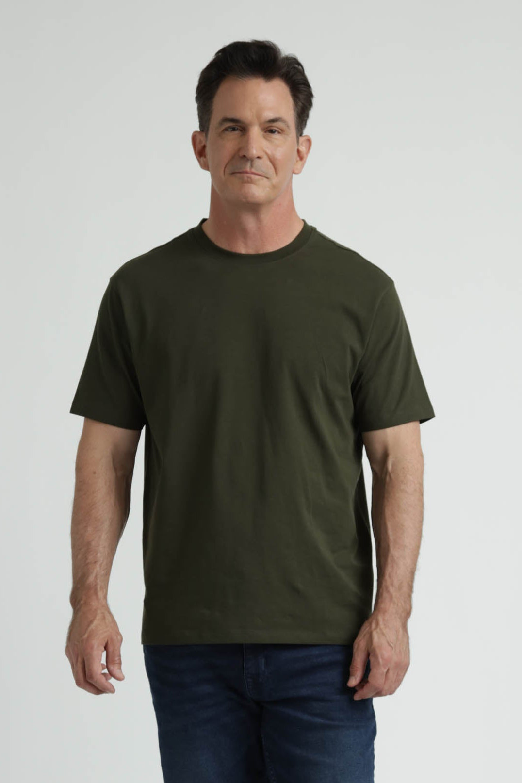 Organic Athletic Fit Crew Neck T-Shirt / Olive