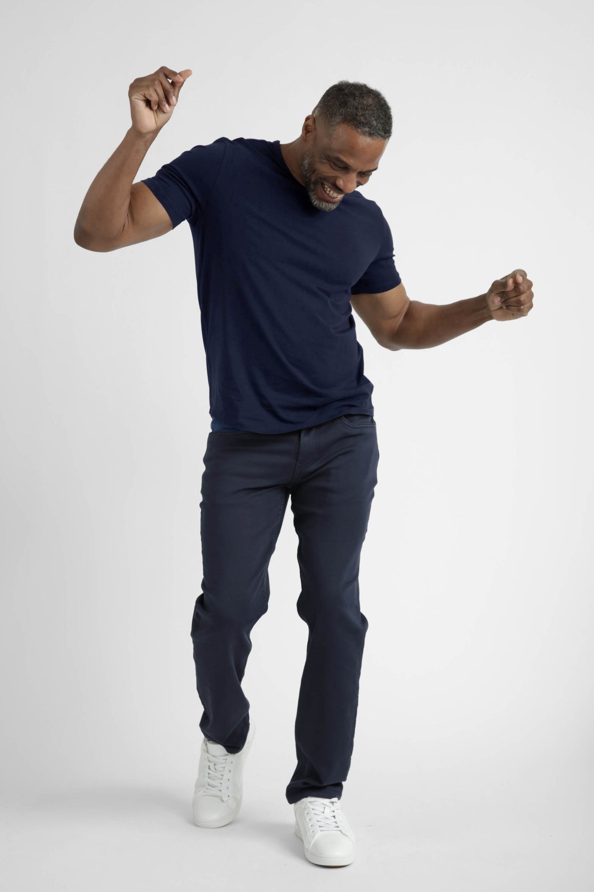 Organic Athletic Fit Crew Neck T-Shirt / Navy