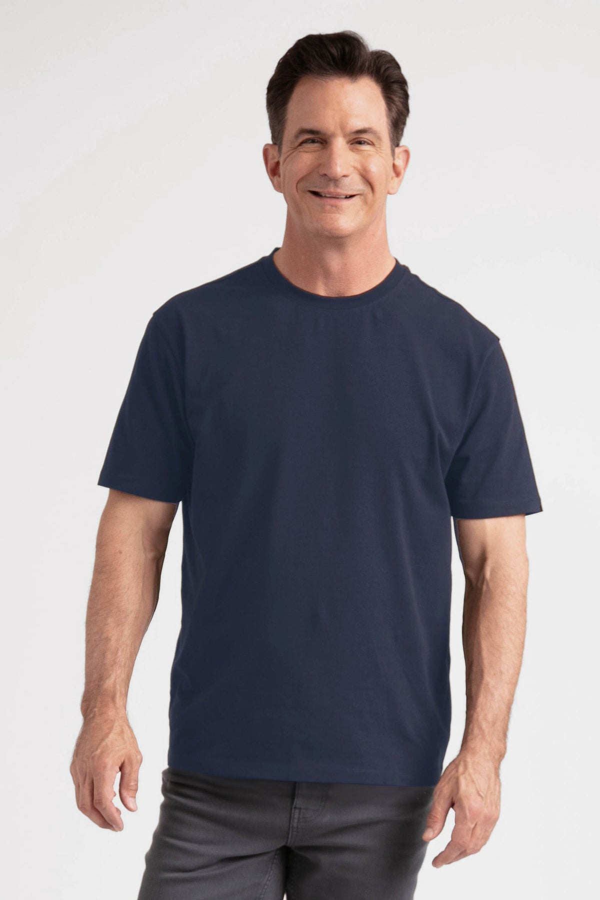 Organic Athletic Fit Crew Neck T-Shirt / Navy