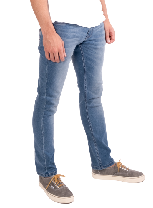 Men's Skinny Fit Comfort Stretch Distressed Light Blue Jeans – Orijean