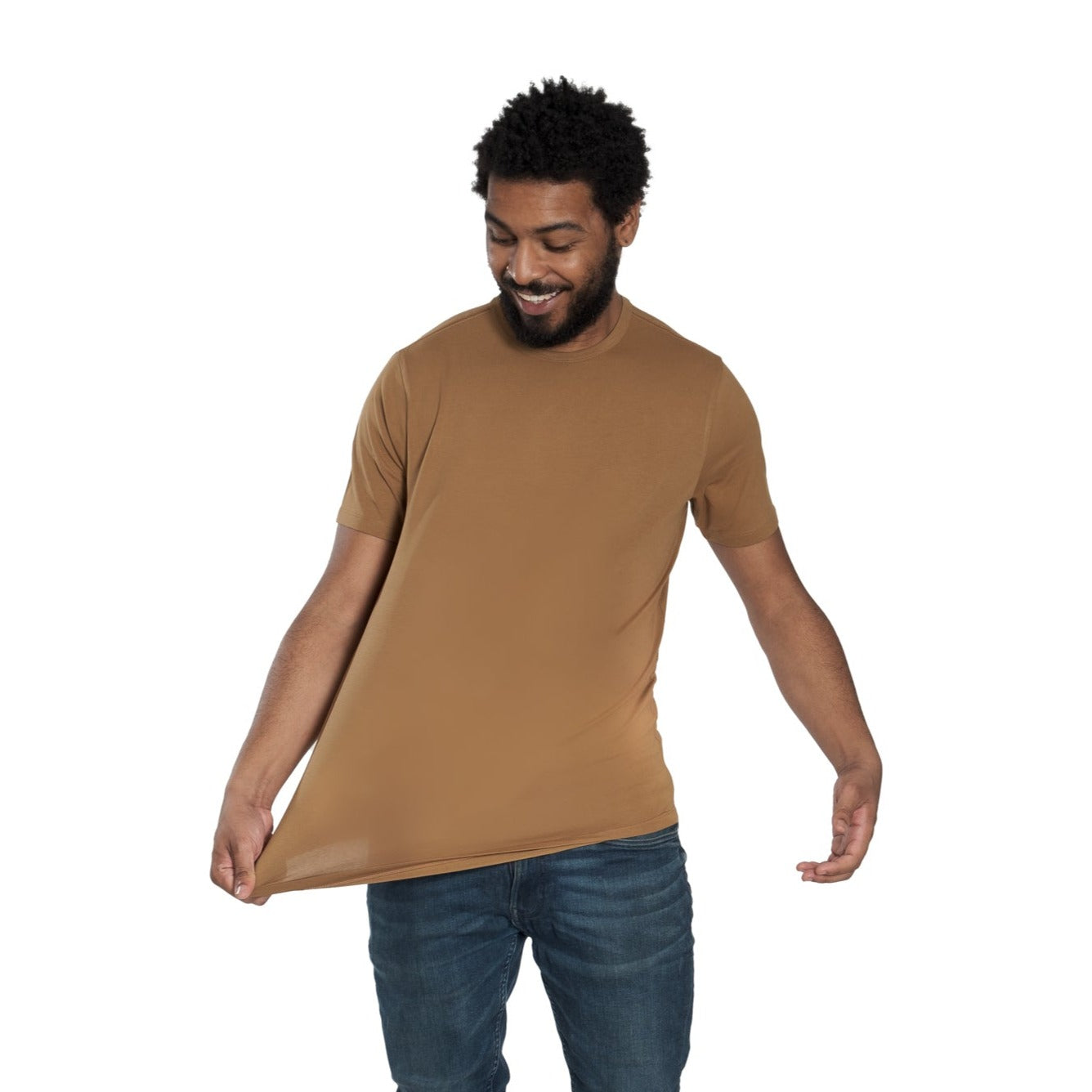 Organic Crew Neck T-Shirt 3 Pack / Tobacco | The Perfect Jean