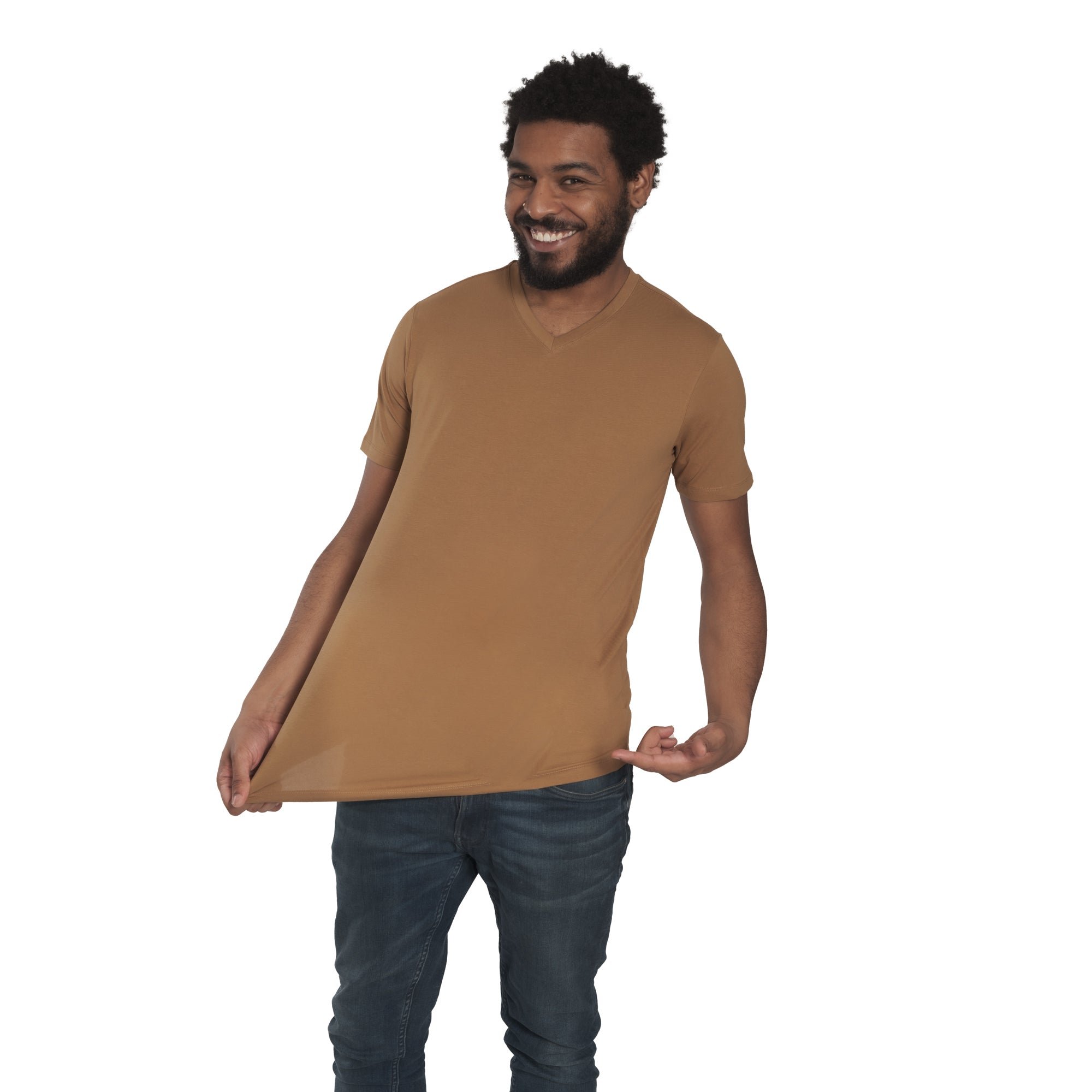 Organic V-Neck T-Shirt / Tobacco