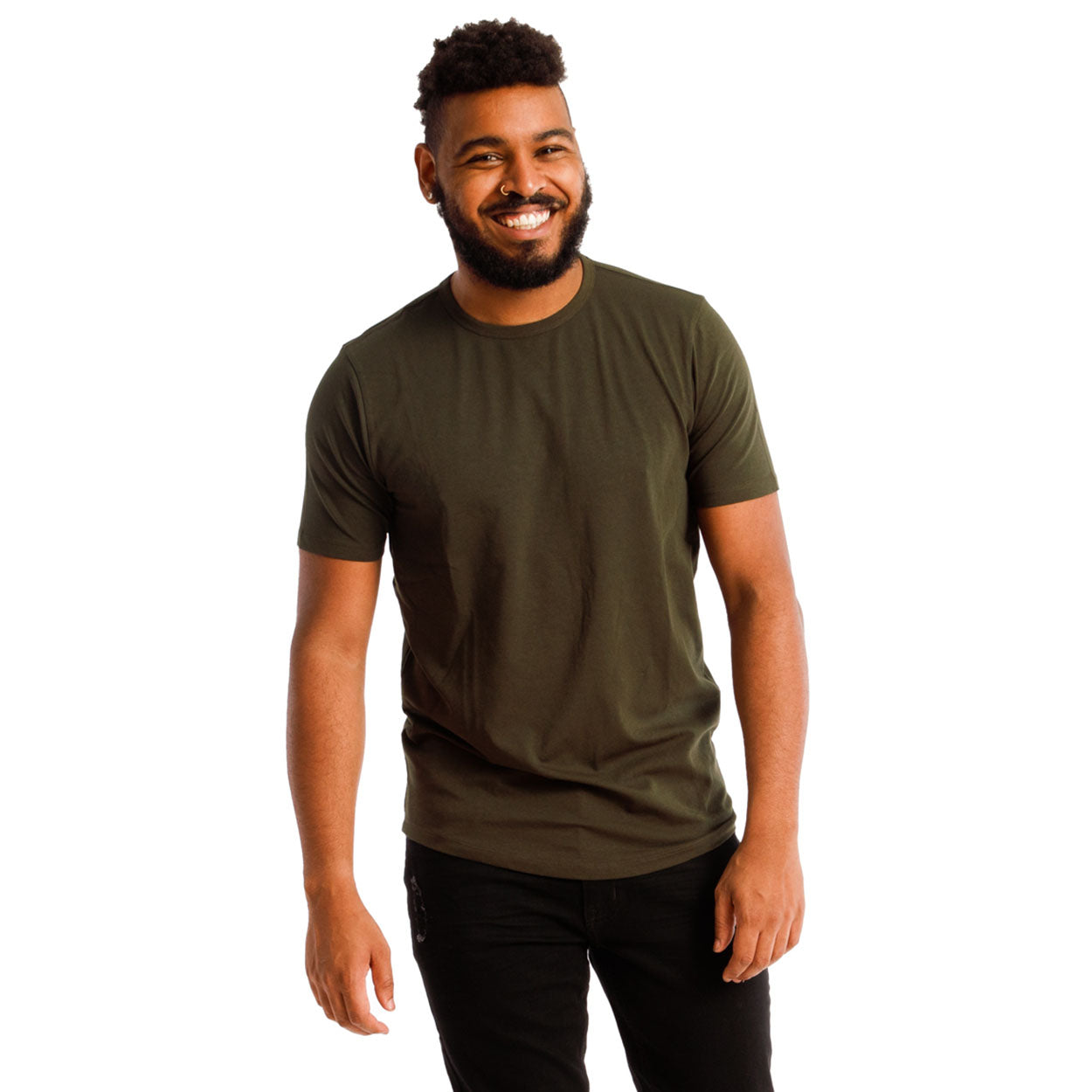 Organic Crew Neck T-Shirt 3 Pack / Olive