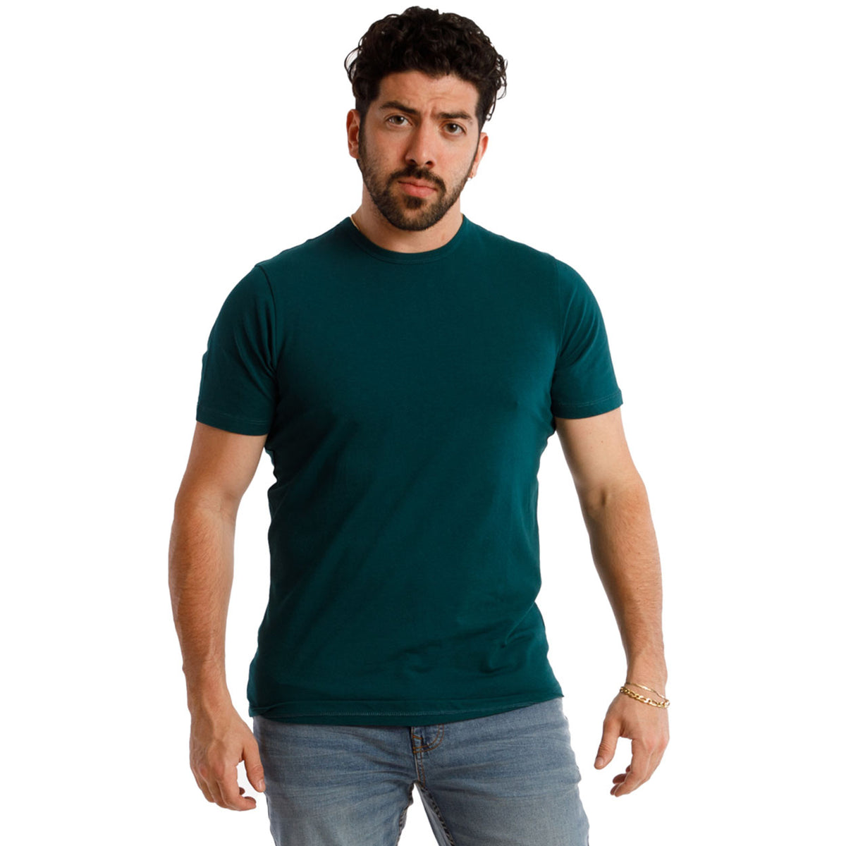 Organic Crew Neck T-Shirt / Teal