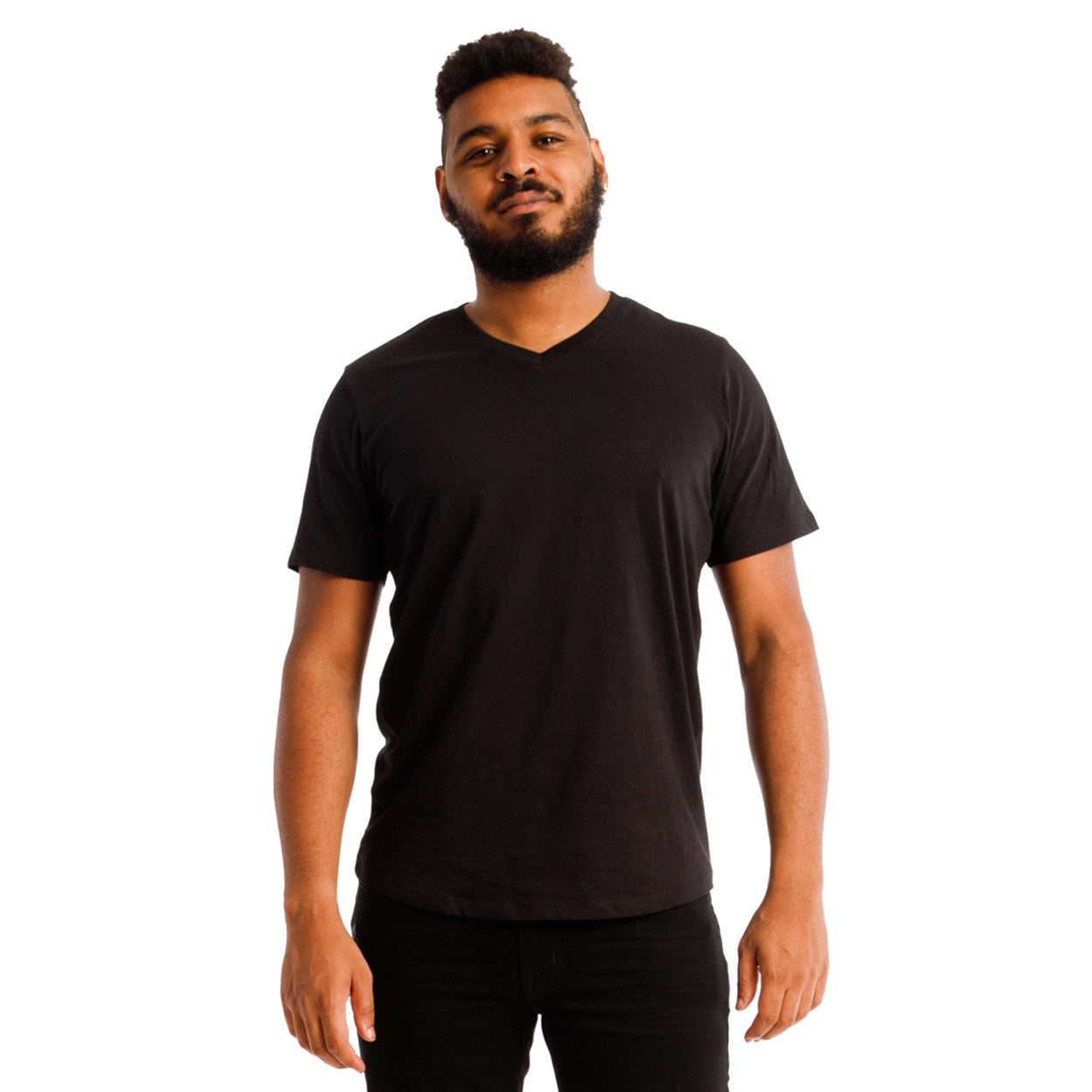 Organic V-Neck T-Shirt / Black