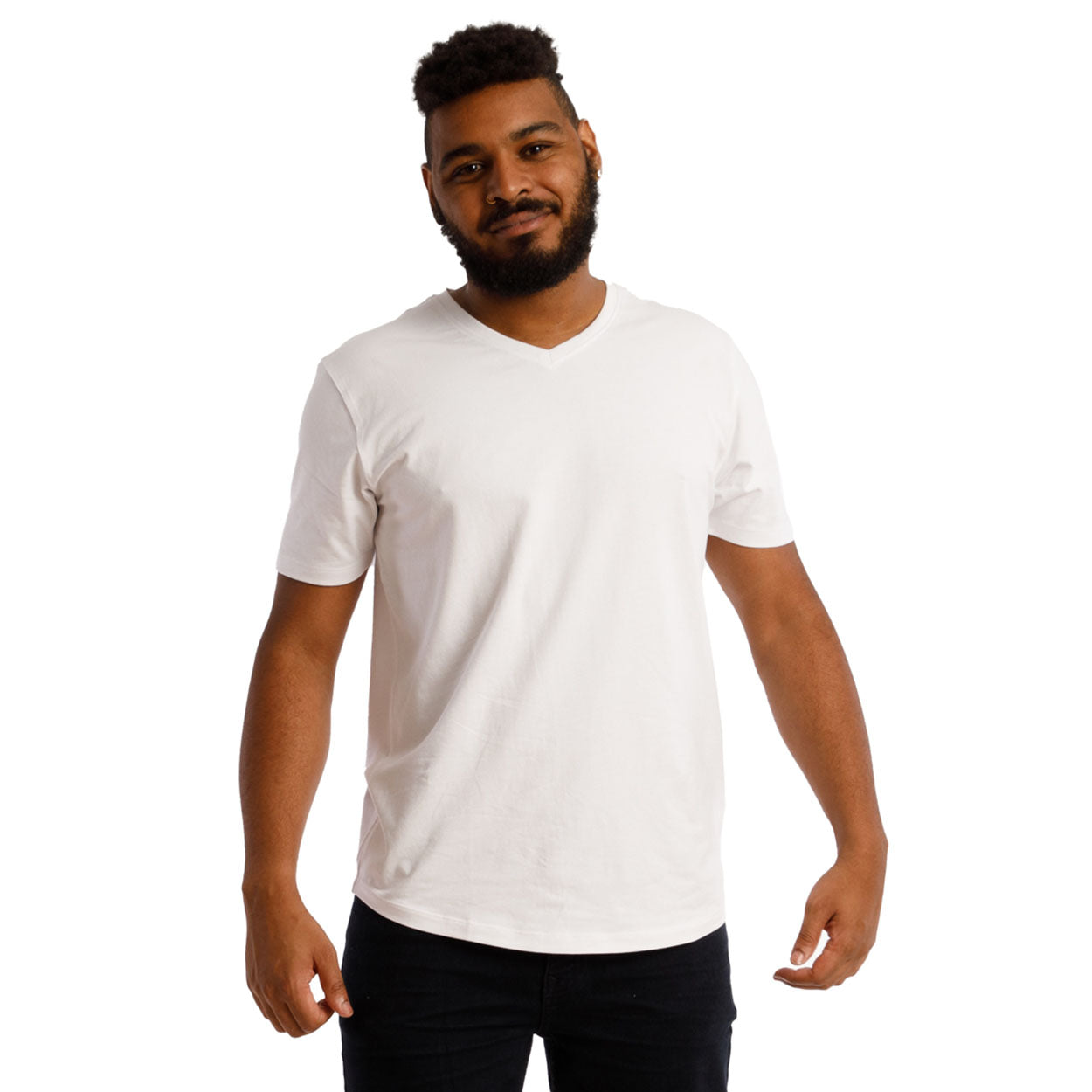 Organic V-Neck T-Shirt / White