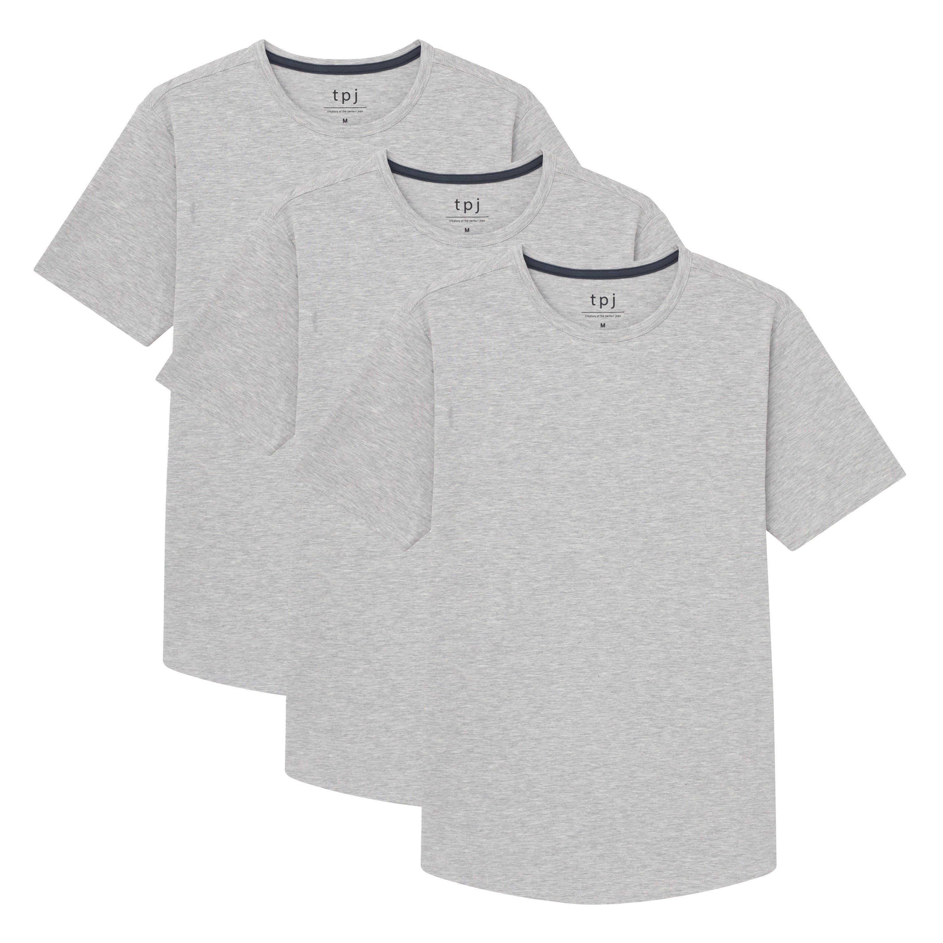 Organic Crew Neck T-Shirt 3 Pack / Heather Grey