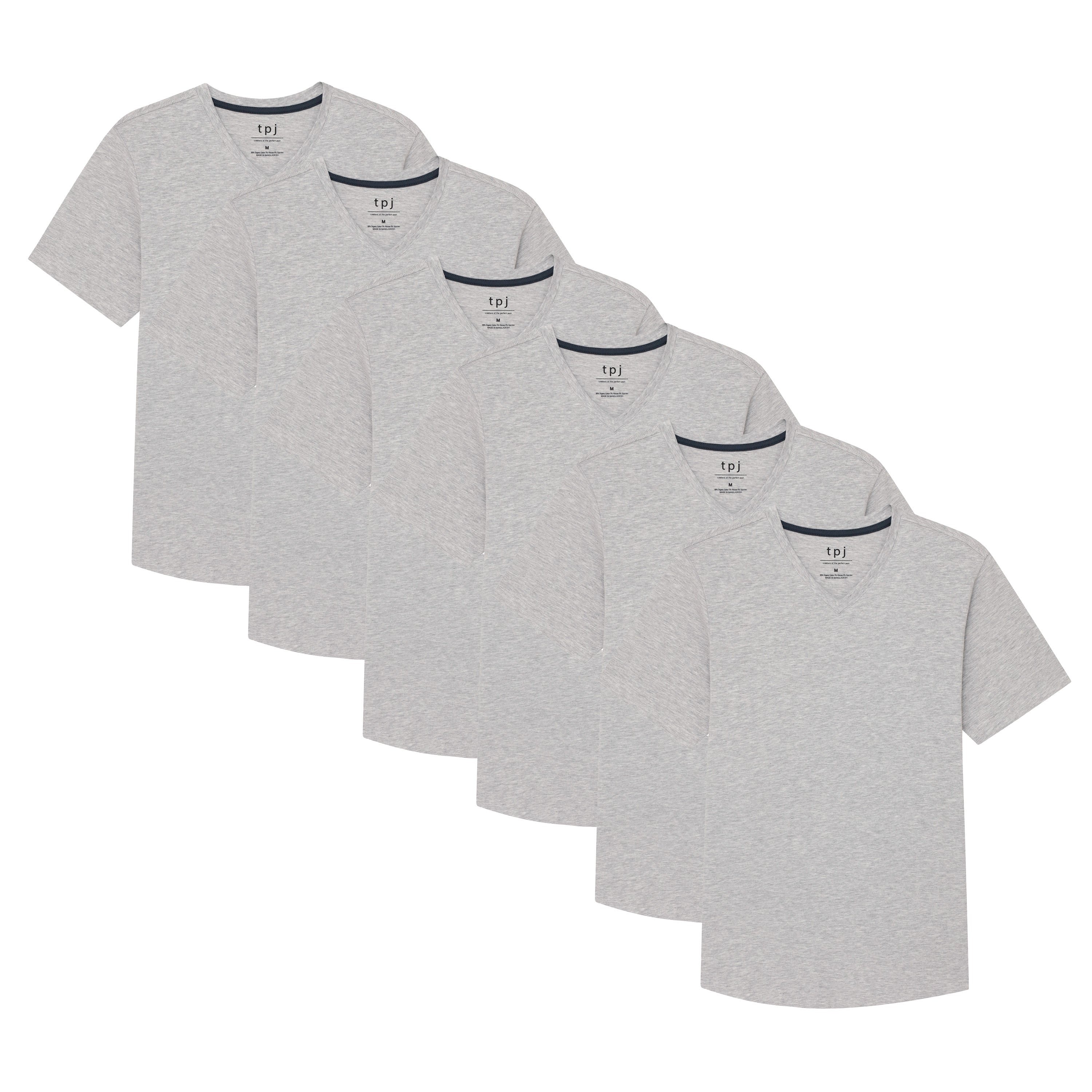 Organic V-Neck T-Shirt 6 Pack / Heather Grey