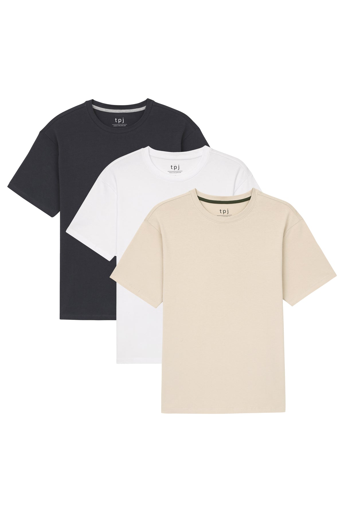 Neutral Collection Organic Crew Neck T-Shirt 3 Pack (Relaxed Fit) / Neutrals | The Perfect ...