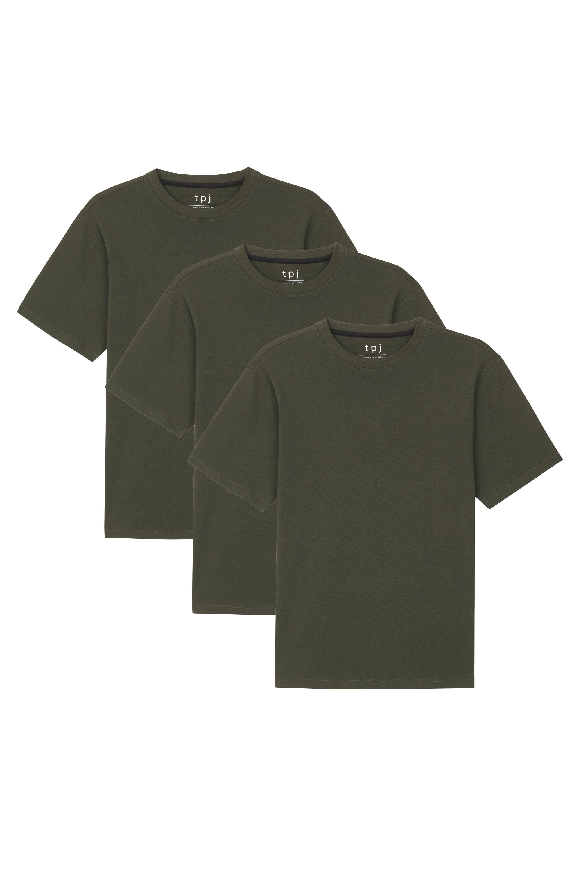 Organic Athletic Fit Crew Neck T-Shirt Pack Olive The