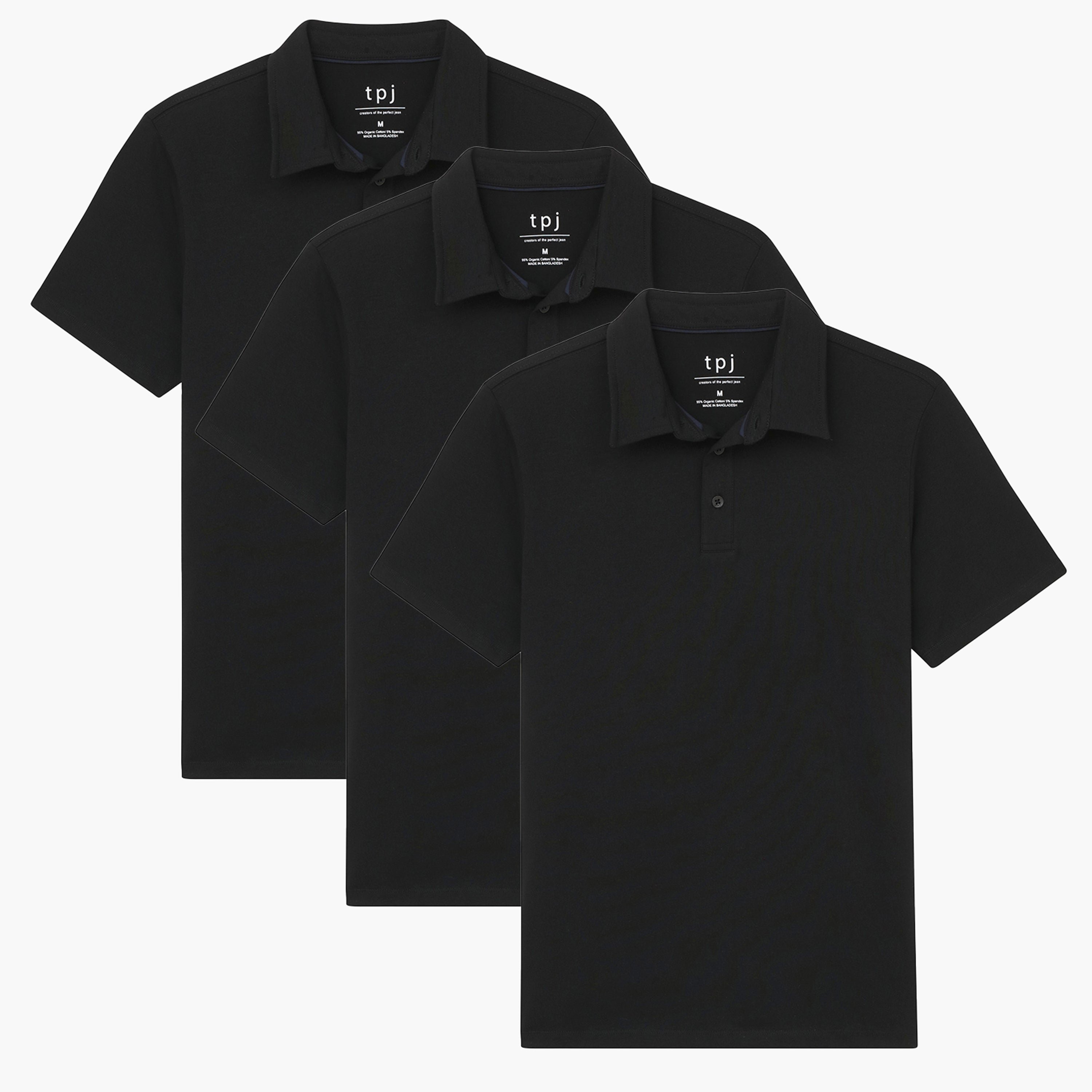 Organic Polo Shirt 3 Pack / Black