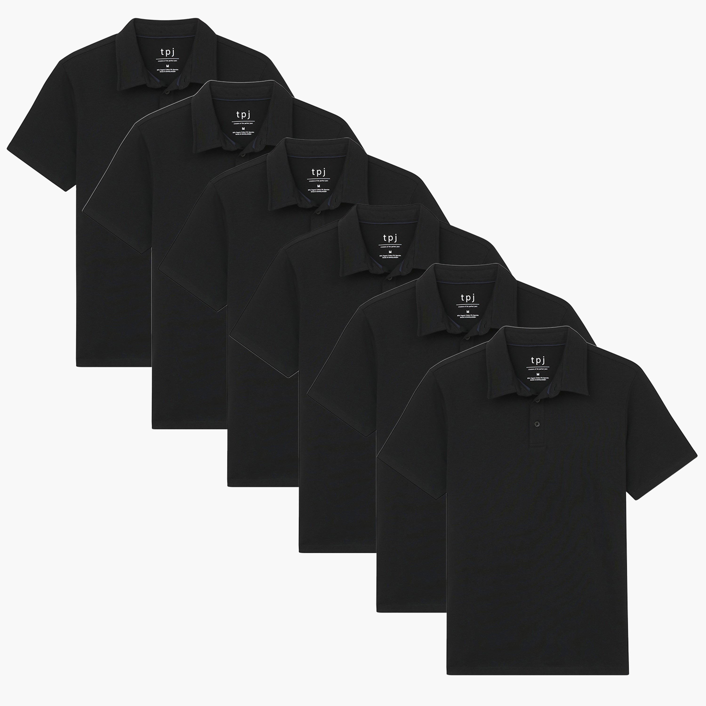 Organic Polo Shirt 6 Pack / Black