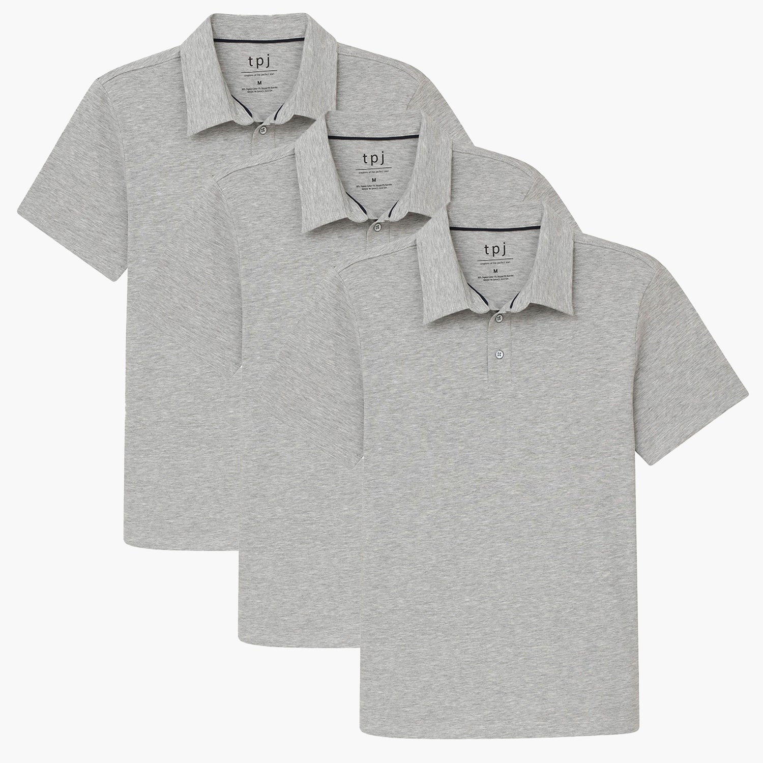 Organic Polo Shirt 3 Pack / Heather Grey