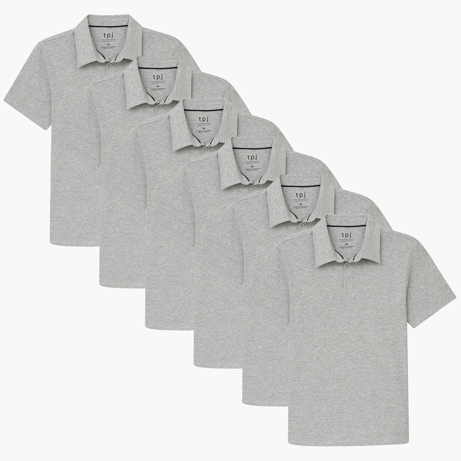 Organic Polo Shirt 6 Pack / Heather Grey