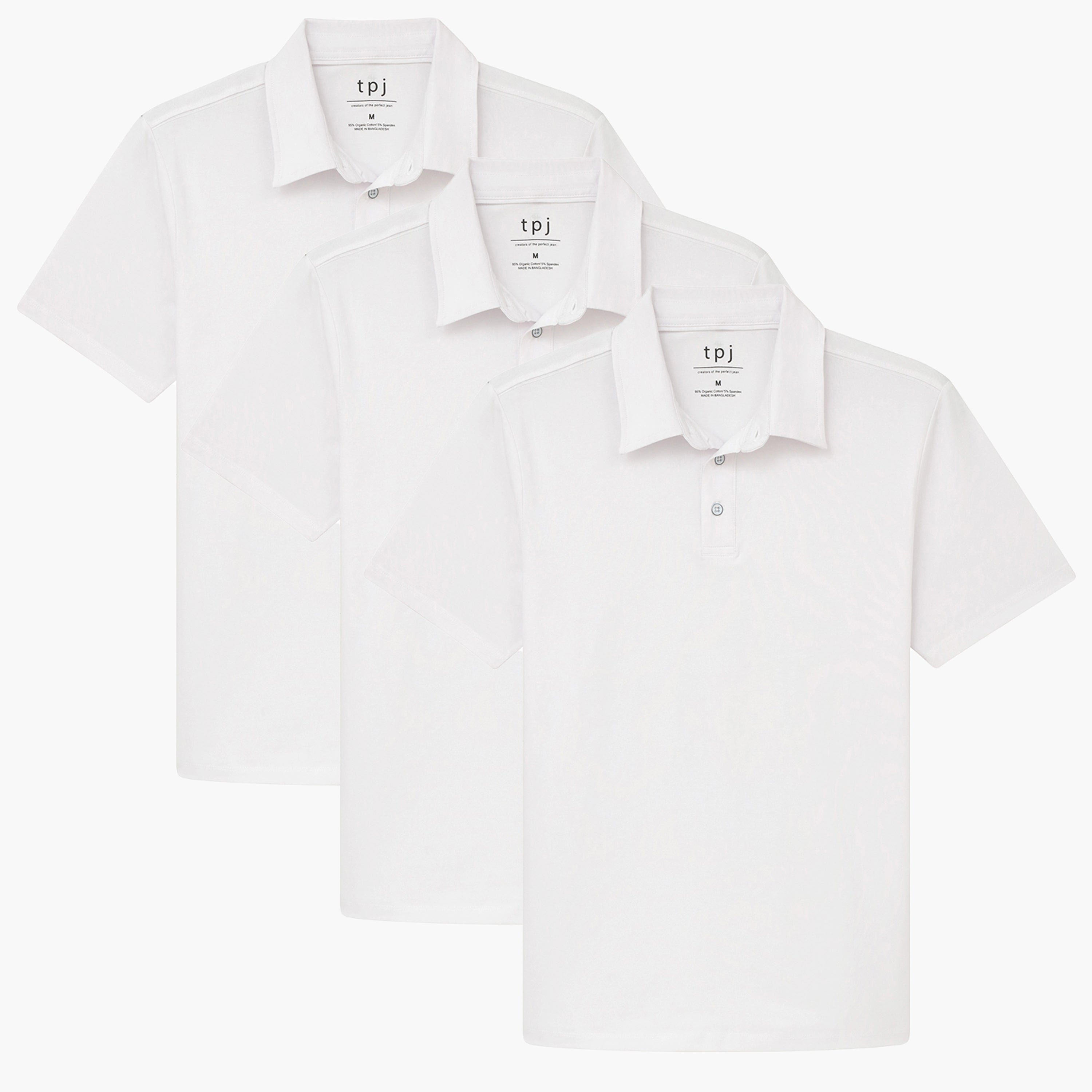 Organic Polo Shirt 3 Pack / White