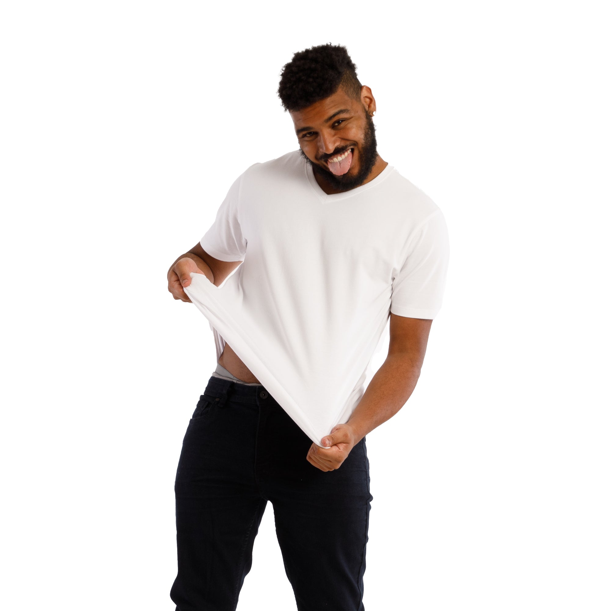 Organic V-Neck T-Shirt 3 Pack / White | The Perfect Jean