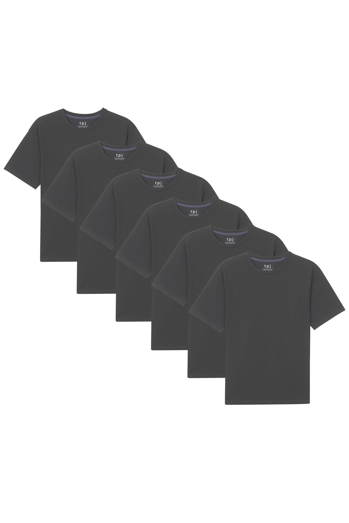 Organic Athletic Fit Crew Neck T-Shirt 6 Pack / Steel Grey
