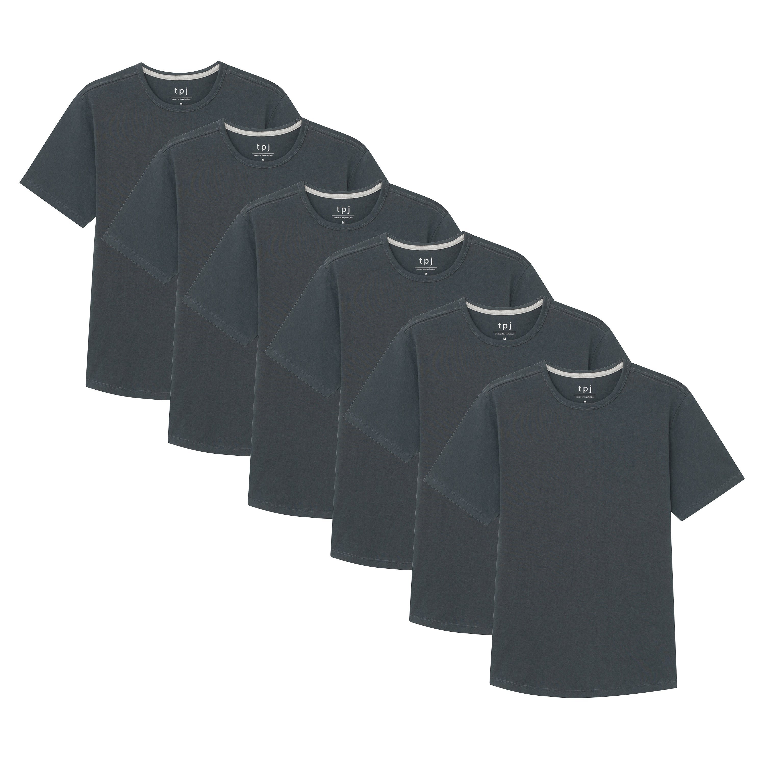 Organic Crew Neck T-Shirt 6 Pack / Steel