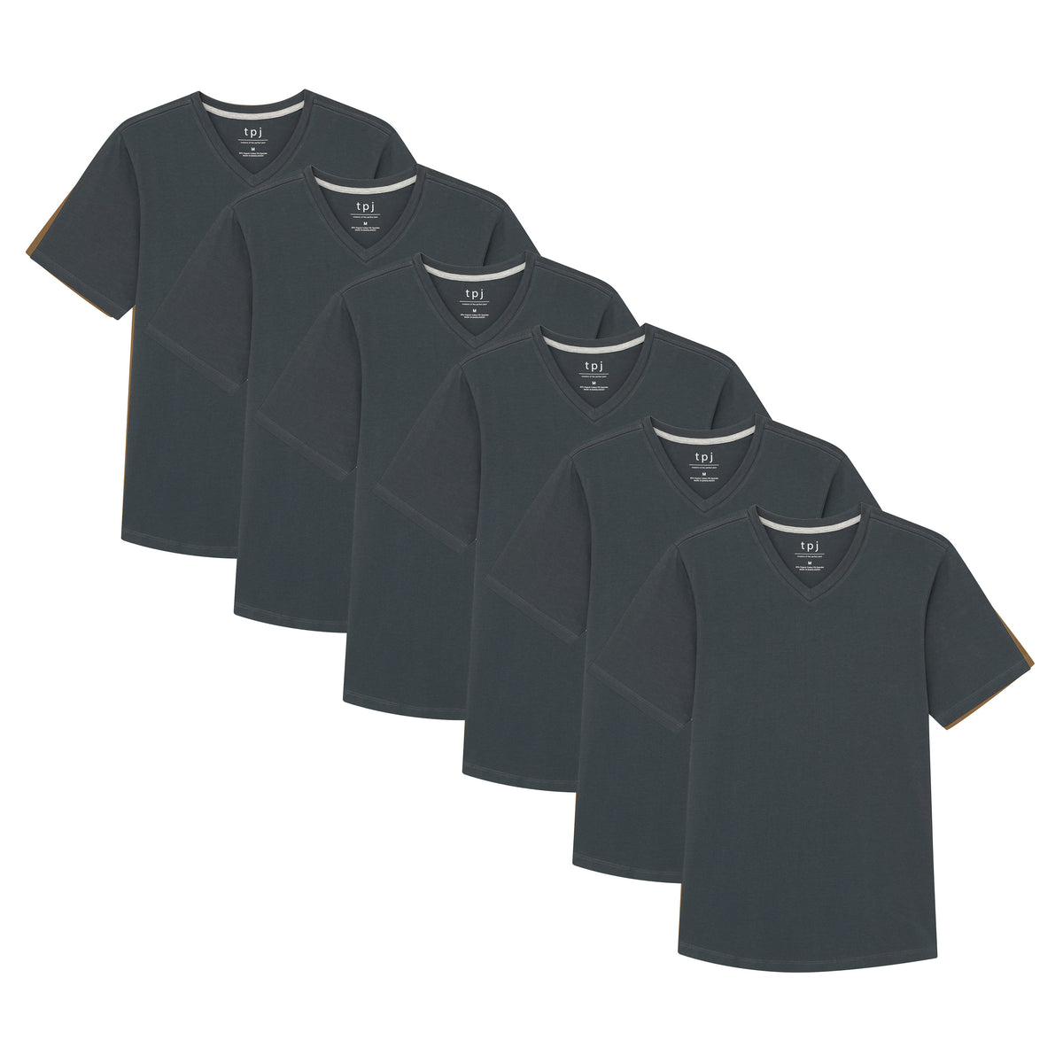 Organic V-Neck T-Shirt 6 Pack / Steel