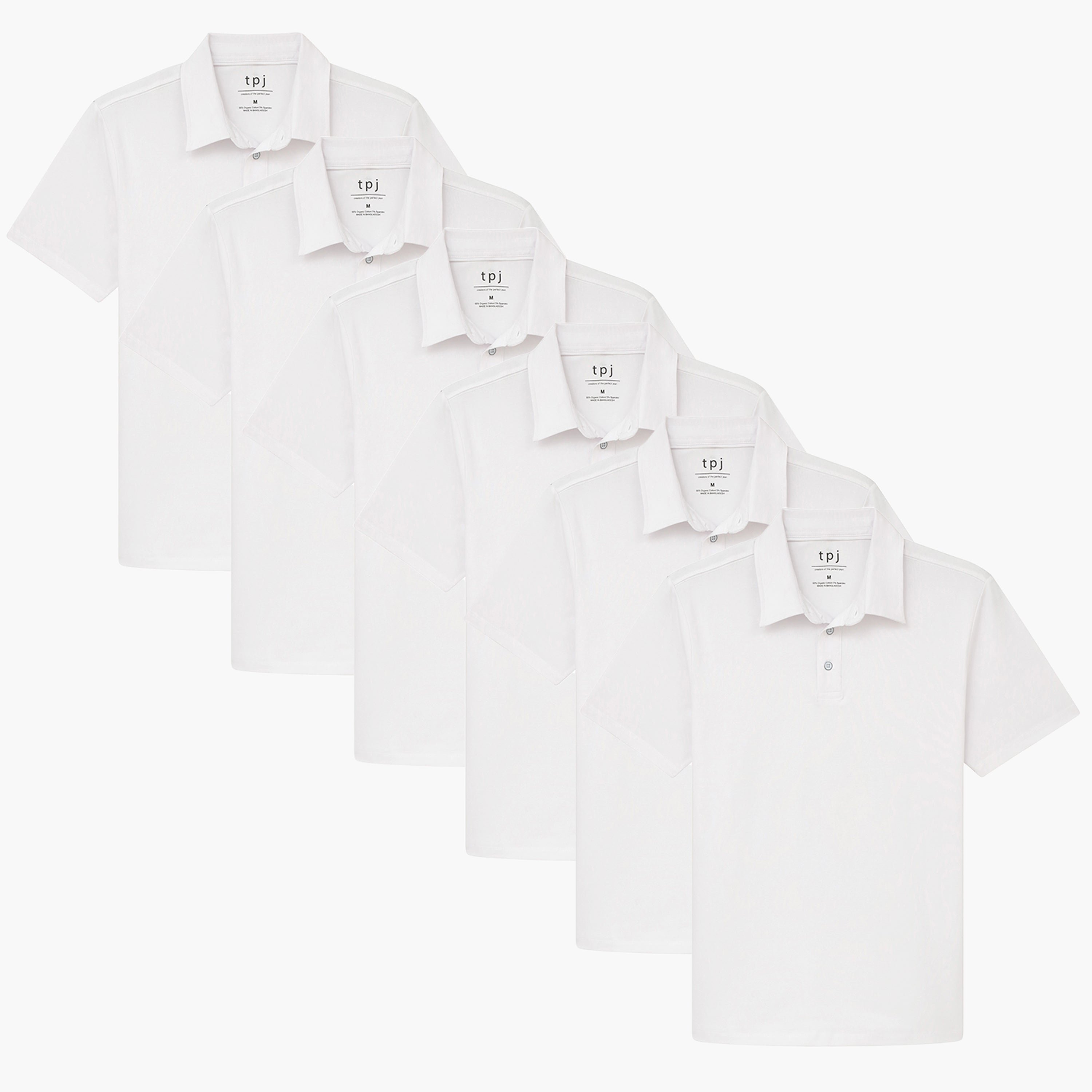 Organic Polo Shirt 6 Pack / White